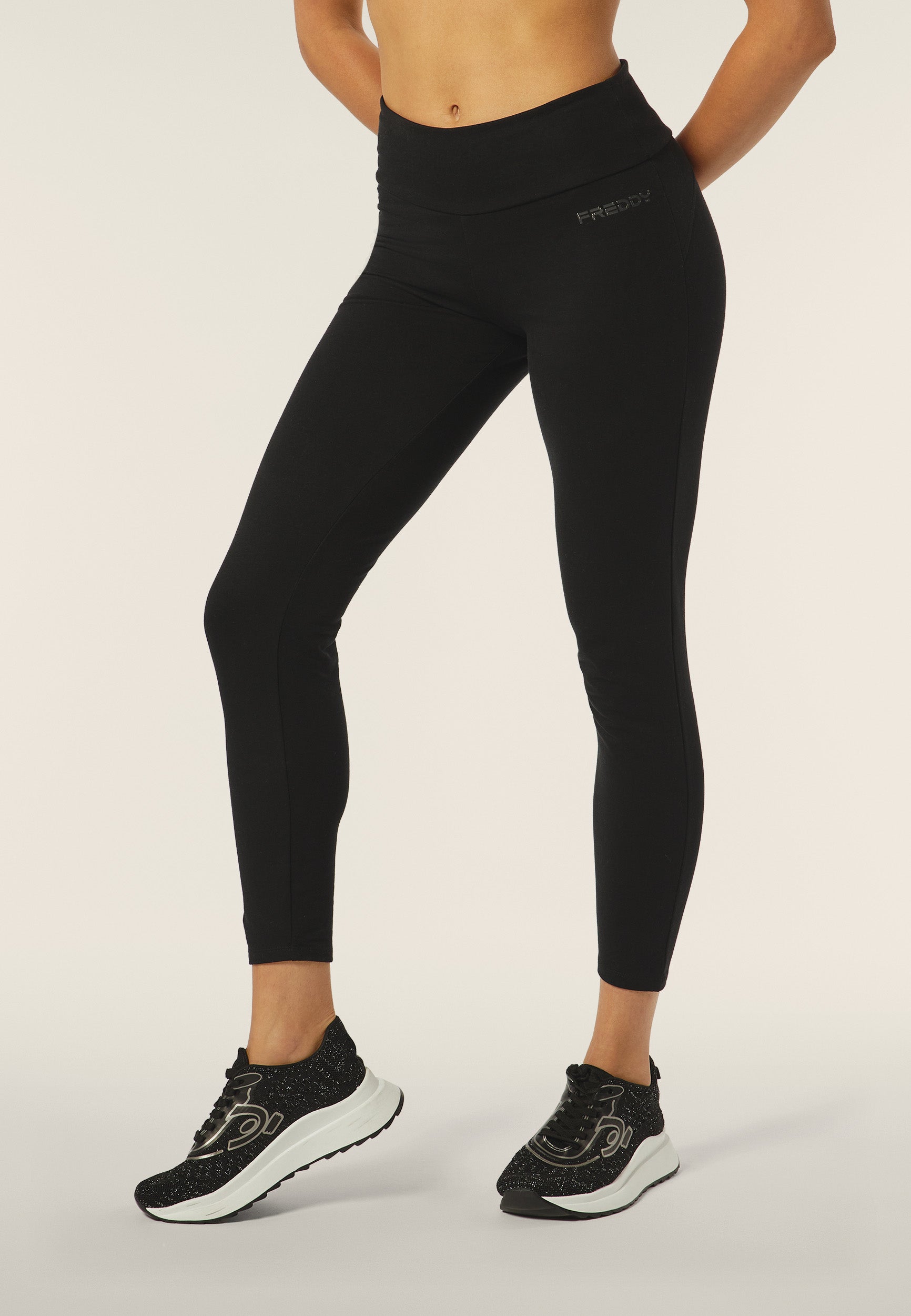 freddy-wr-up-leggings-in-felpa-garzata-con-logo-sul-fianco image 1