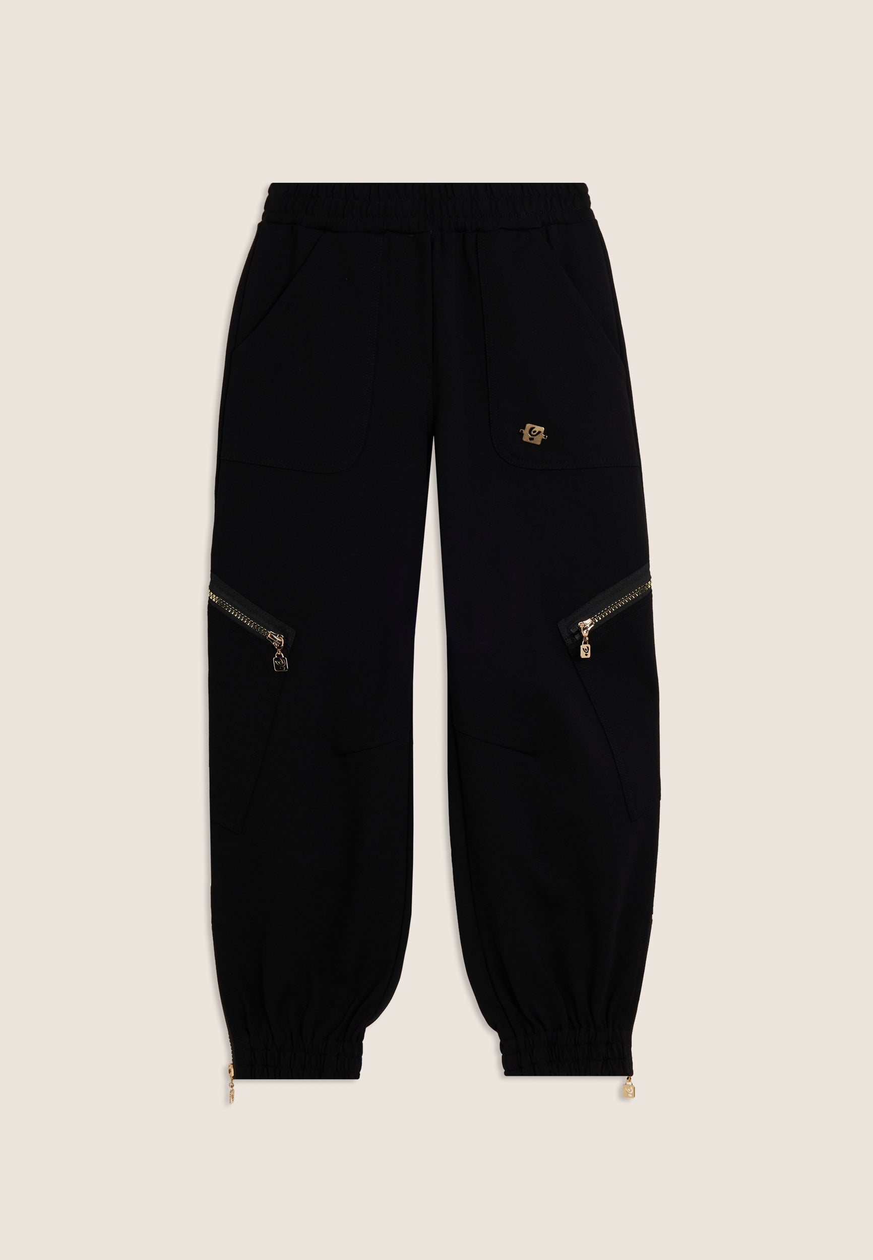 freddy-pantaloni-junior-con-zip-dorate-e-fondo-elastico-in-cotone-elasticizzato image 1