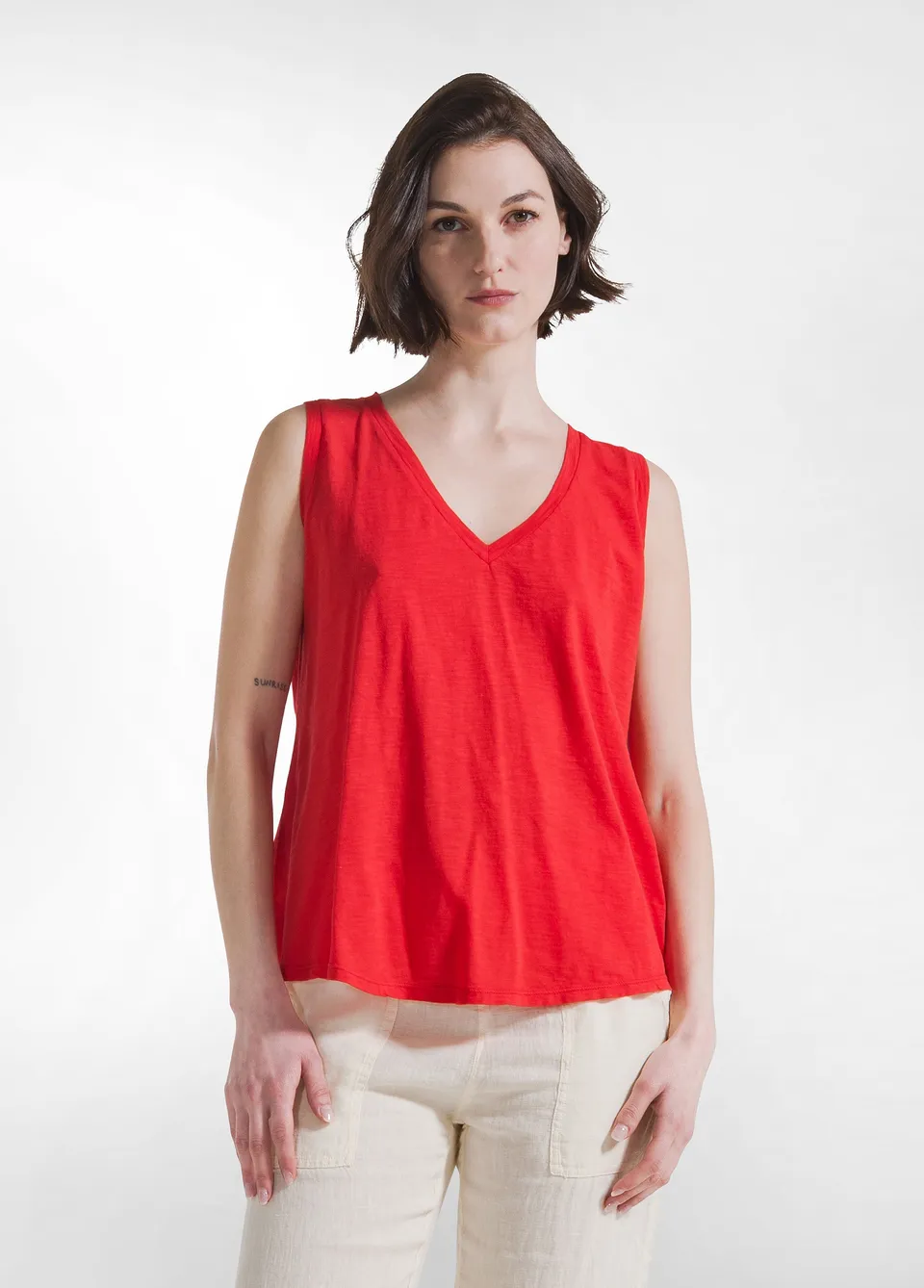 deha-top-fluido-in-jersey-fiammato-rosso-d42510 image 1