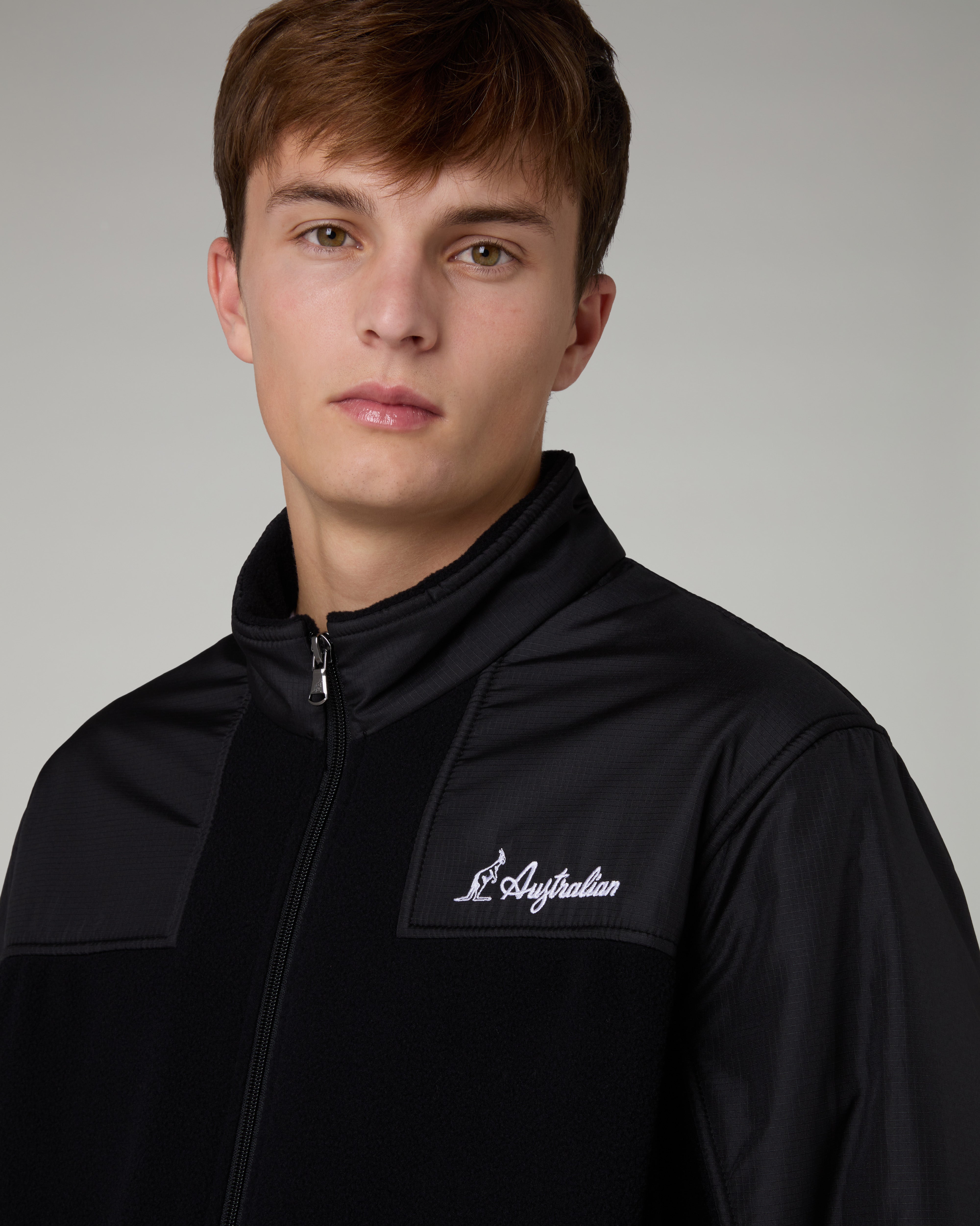 australian-color-block-track-jacket-pile-nero-full-zip image 5