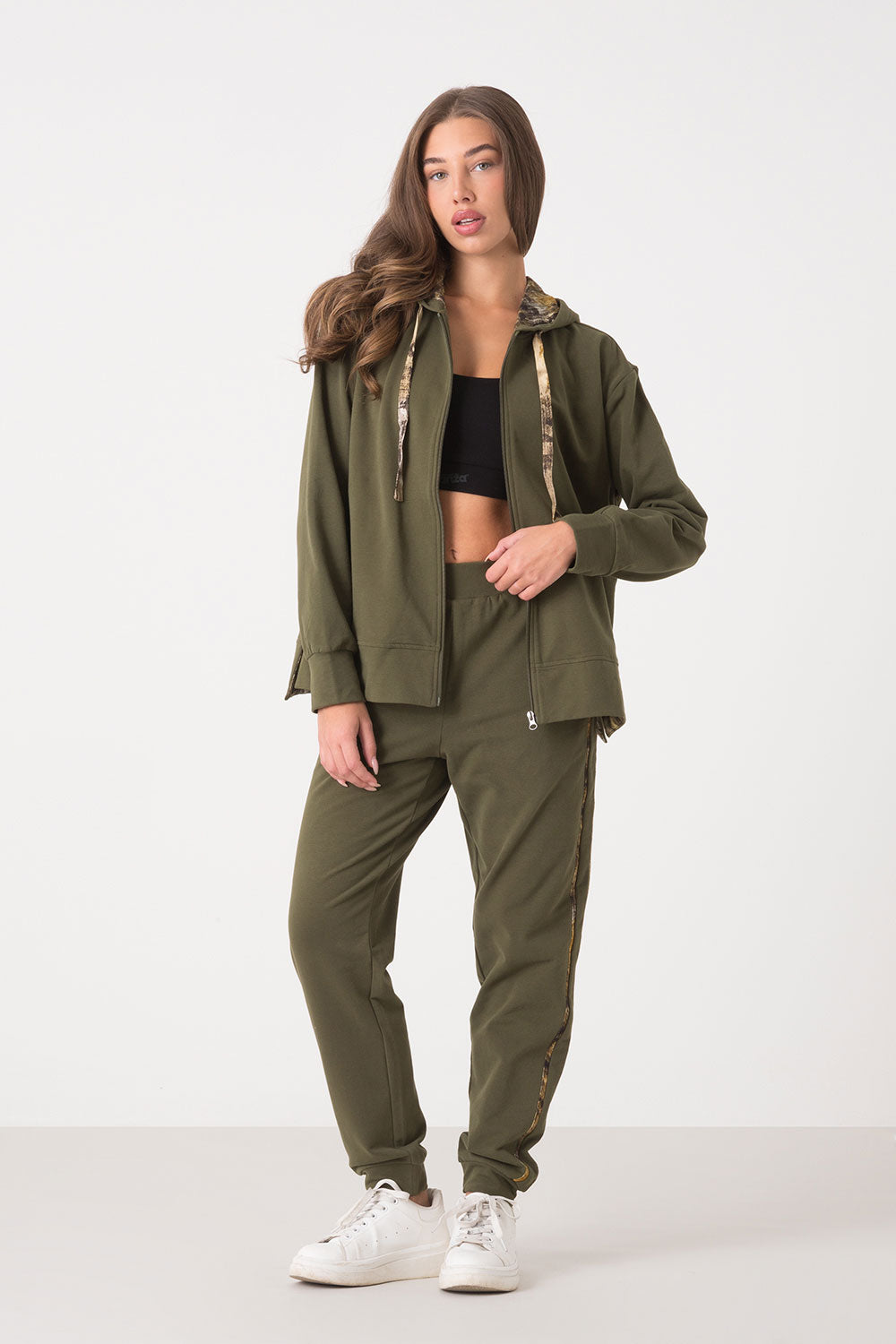 dimensione-danza-felpa-con-cappuccio-full-zip-donna-con-stampa-animalier image 8