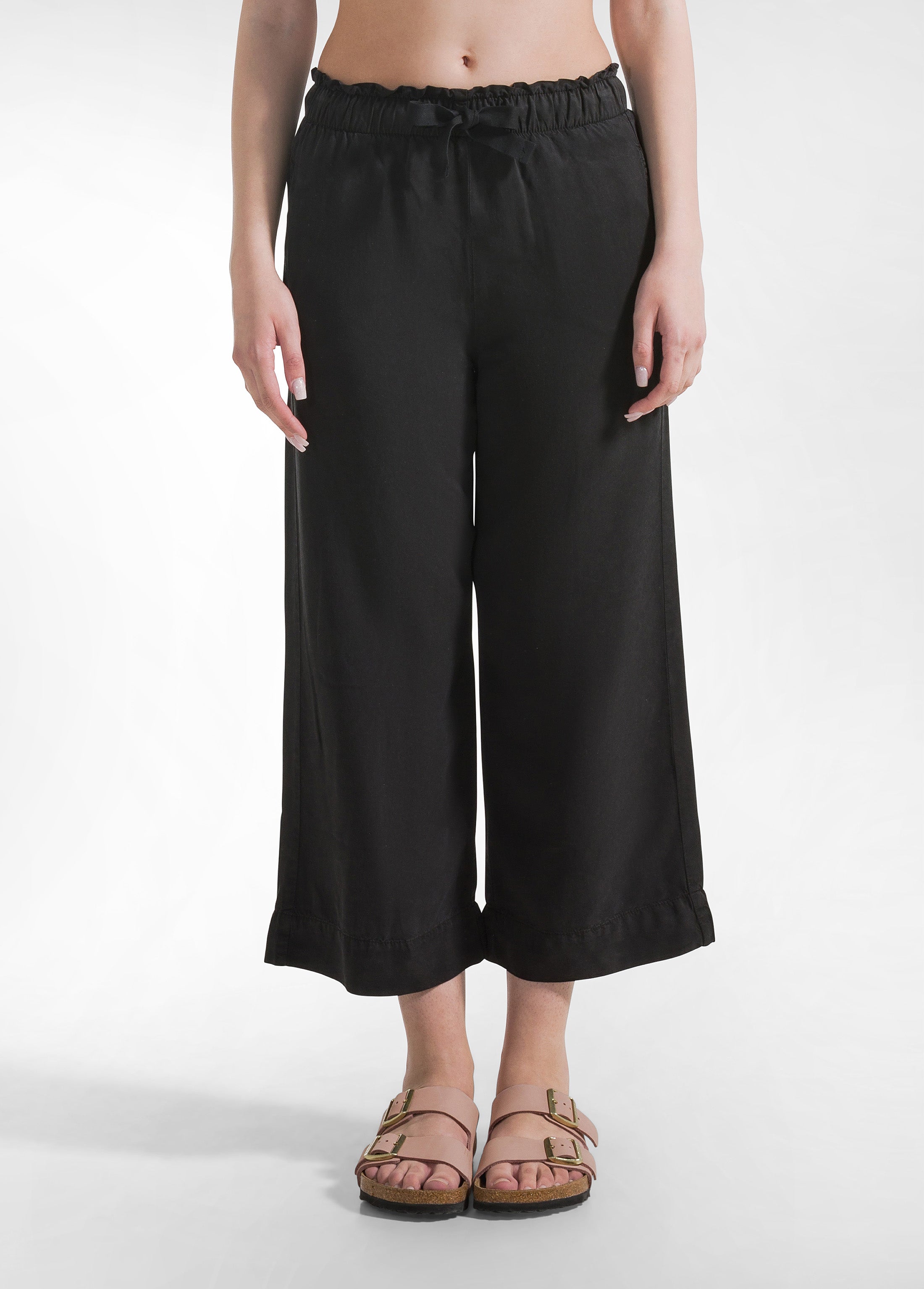 deha-pantaloni-crop-in-twill-lyocell-nero-d42567 image 2