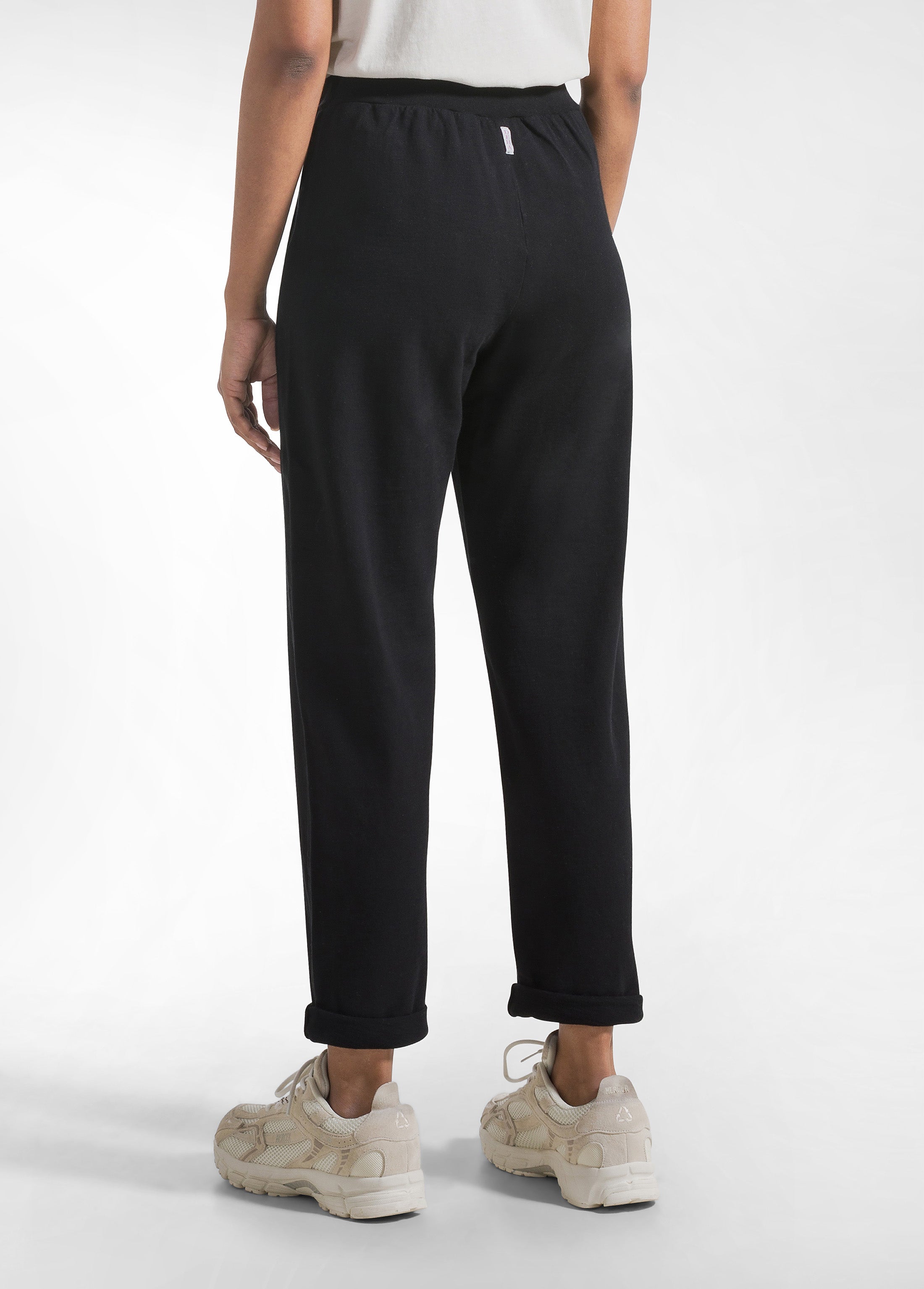 deha-d42665-pantaloni-dritti-in-cotone-fiammato-nero image 3