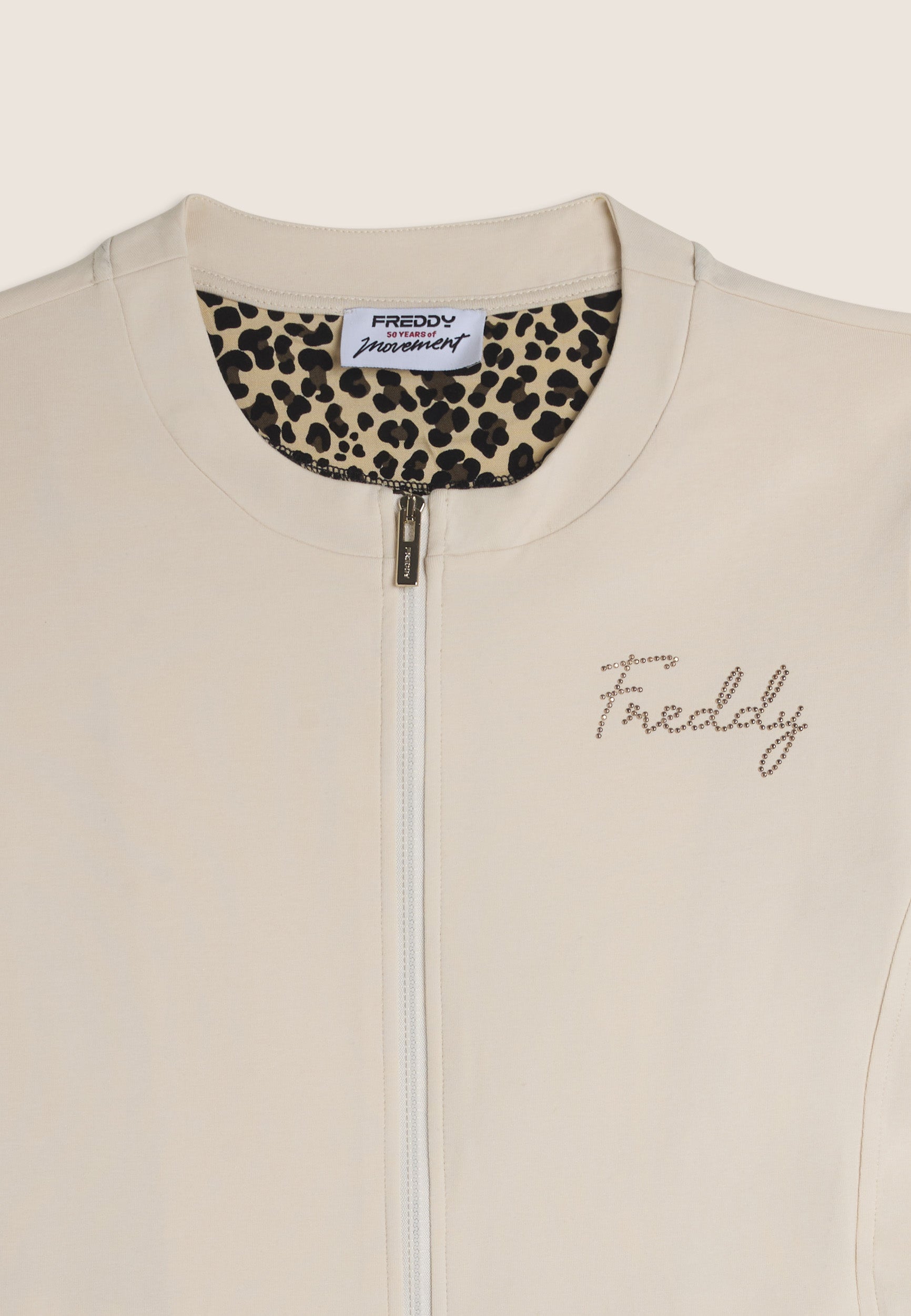 freddy-felpa-donna-zip-slim-con-dettagli-animalier-interni image 7