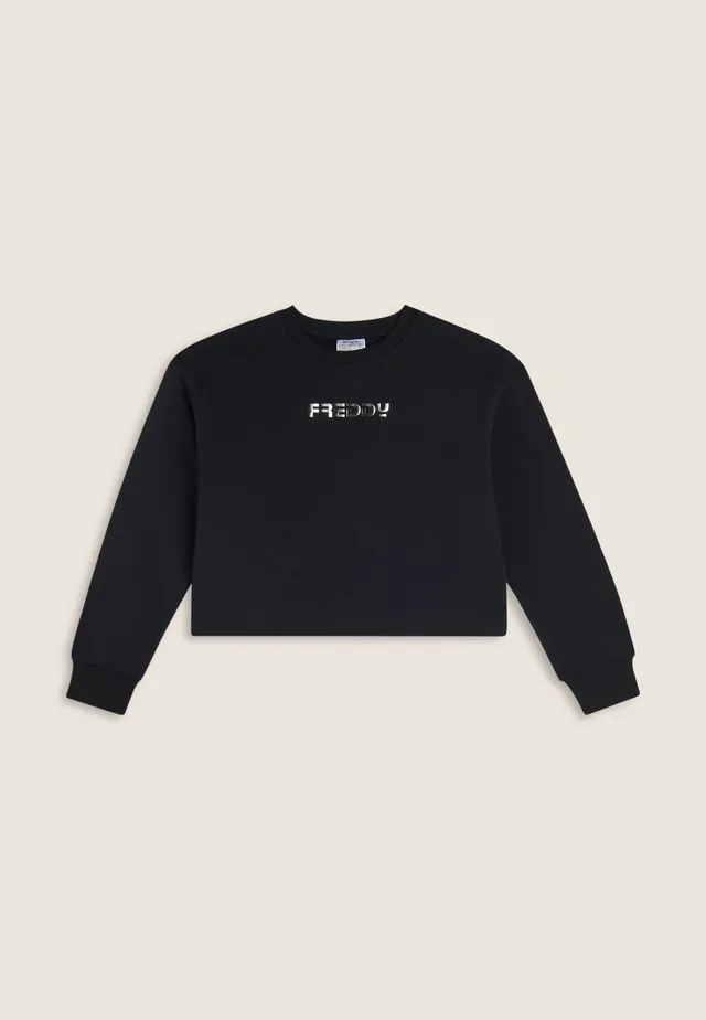 freddy-felpa-girocollo-comfort-fit-cotone-elasticizzato-con-logo image 1