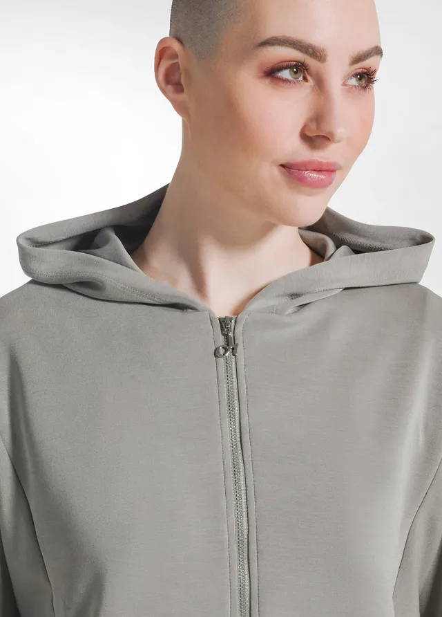 deha-felpa-soft-touch-con-cappuccio-e-zip-verde image 1