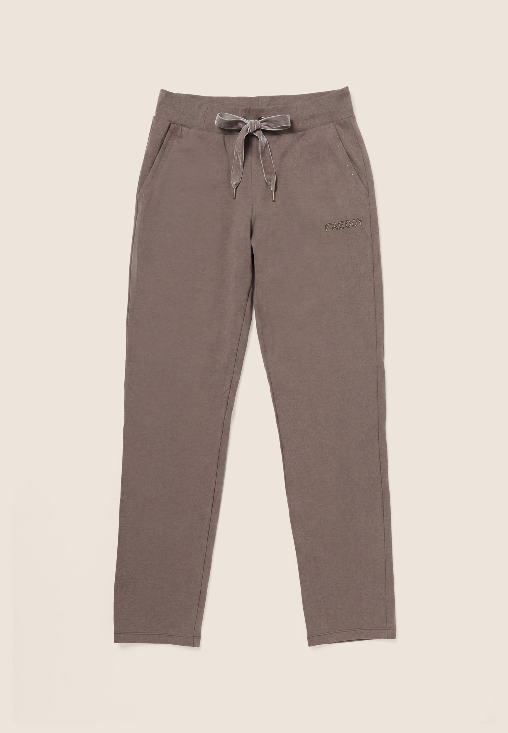 freddy-pantaloni-sportivi-da-donna-regular-in-felpa-garzata-con-borchie image 1