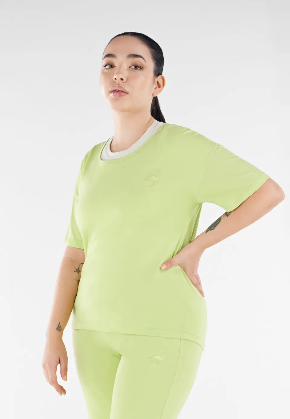 freddy-t-shirt-in-jersey-leggero-con-patch-fenicottero-t-shirt-donna image 1