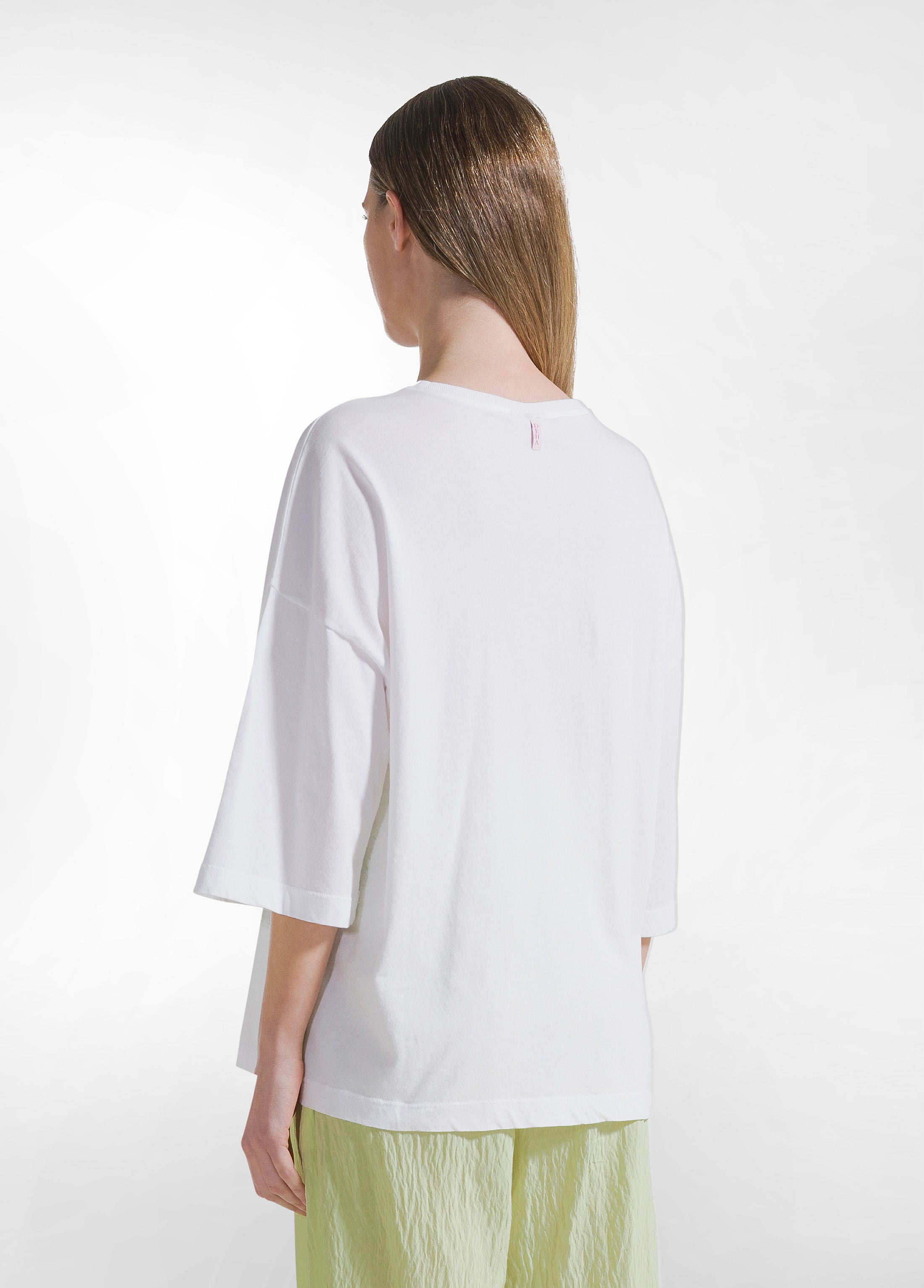 deha-t-shirt-maxi-in-viscosa-bianco-d42403 image 2
