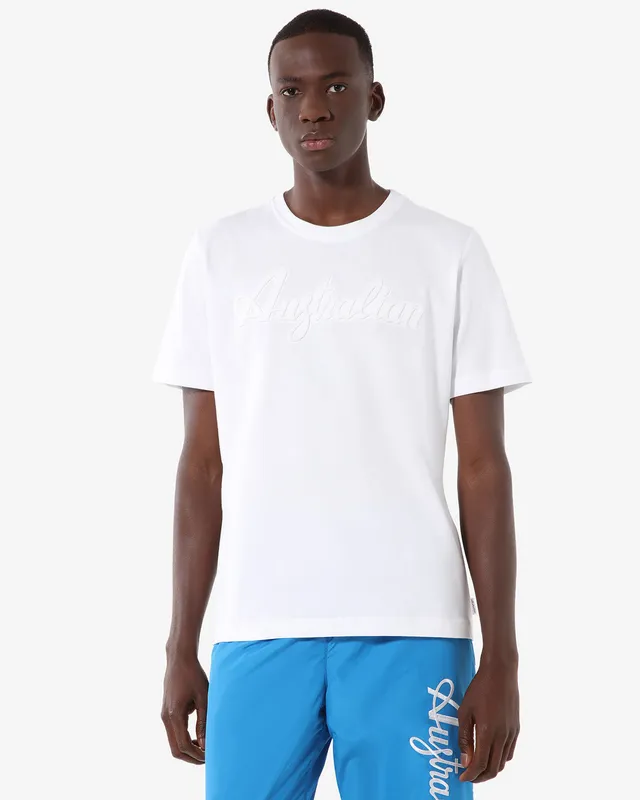australian-3d-logo-t-shirt-cotone-bianca image 1