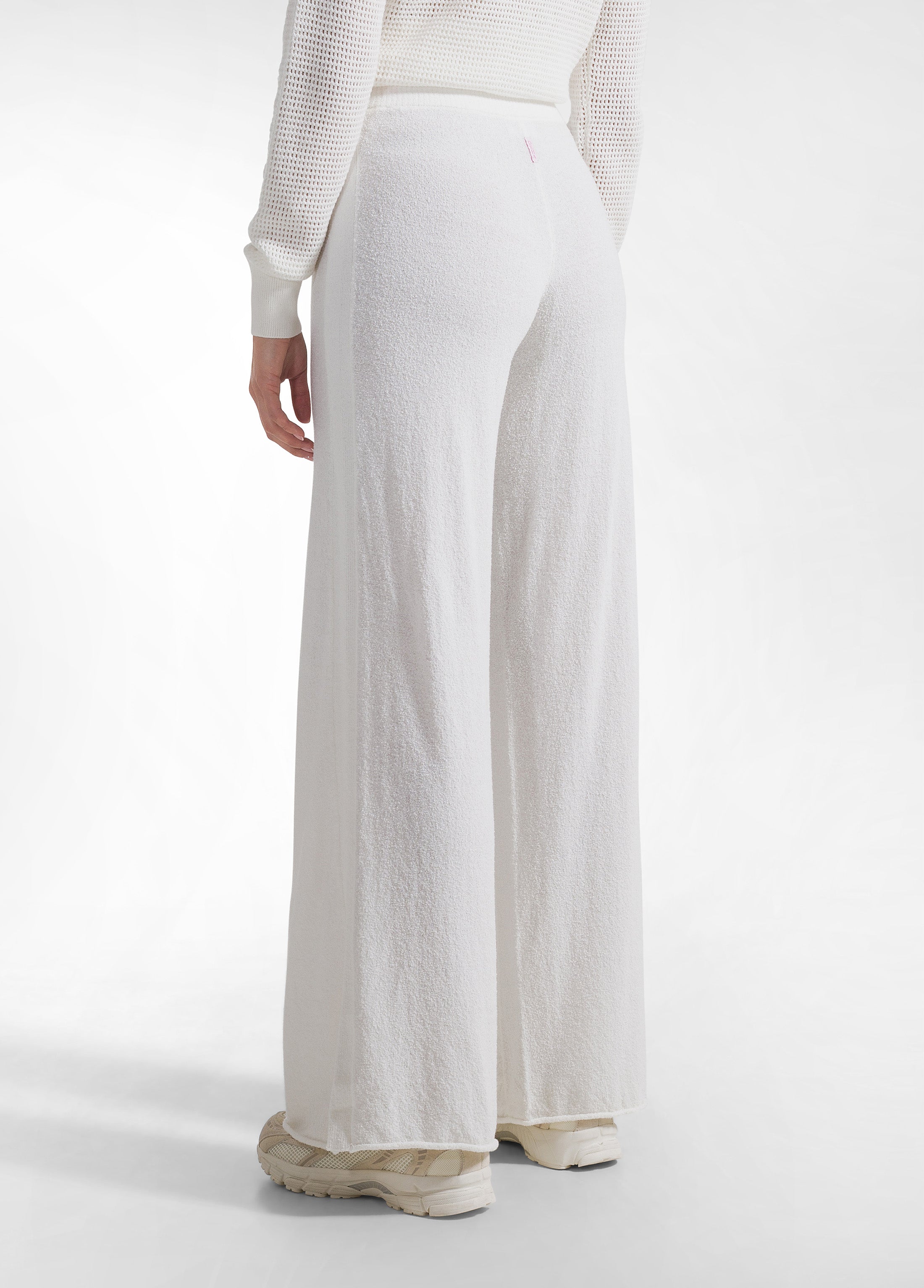 deha-d42386-pantaloni-palazzo-in-maglieria-boucl-bianco image 3