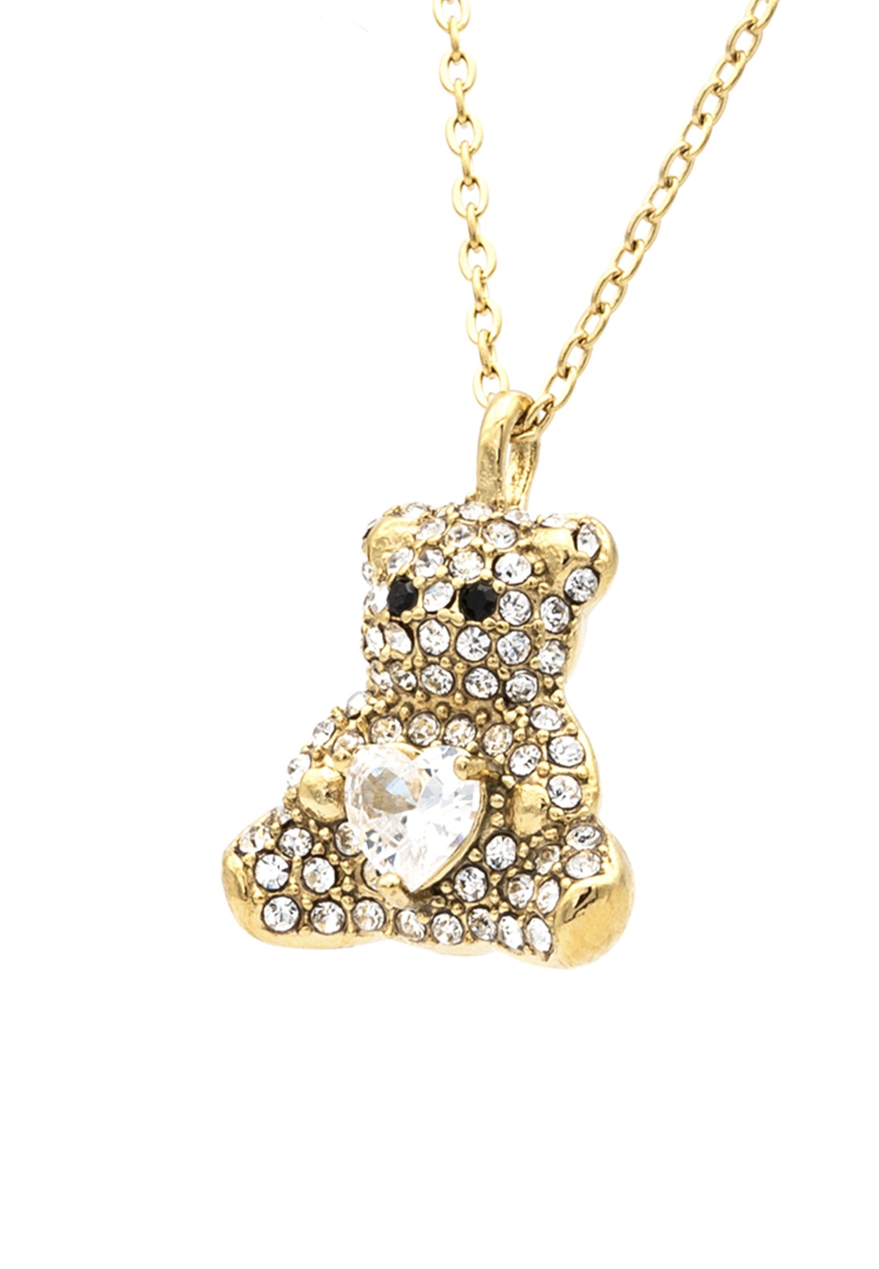 freddy-collana-acciaio-gold-con-pendente-orsetto-e-strass image 3