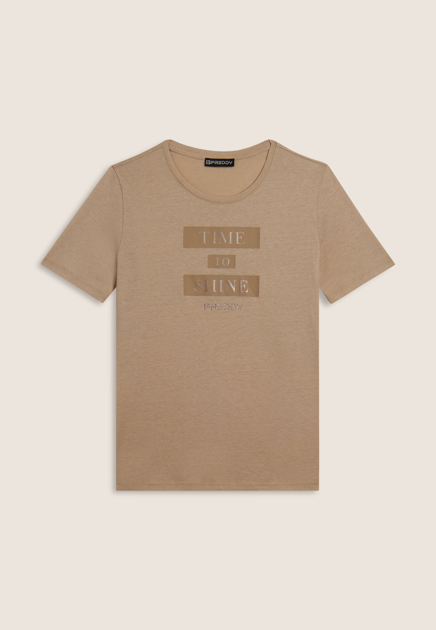 freddy-t-shirt-donna-time-to-shine-con-grafica-e-strass image 5