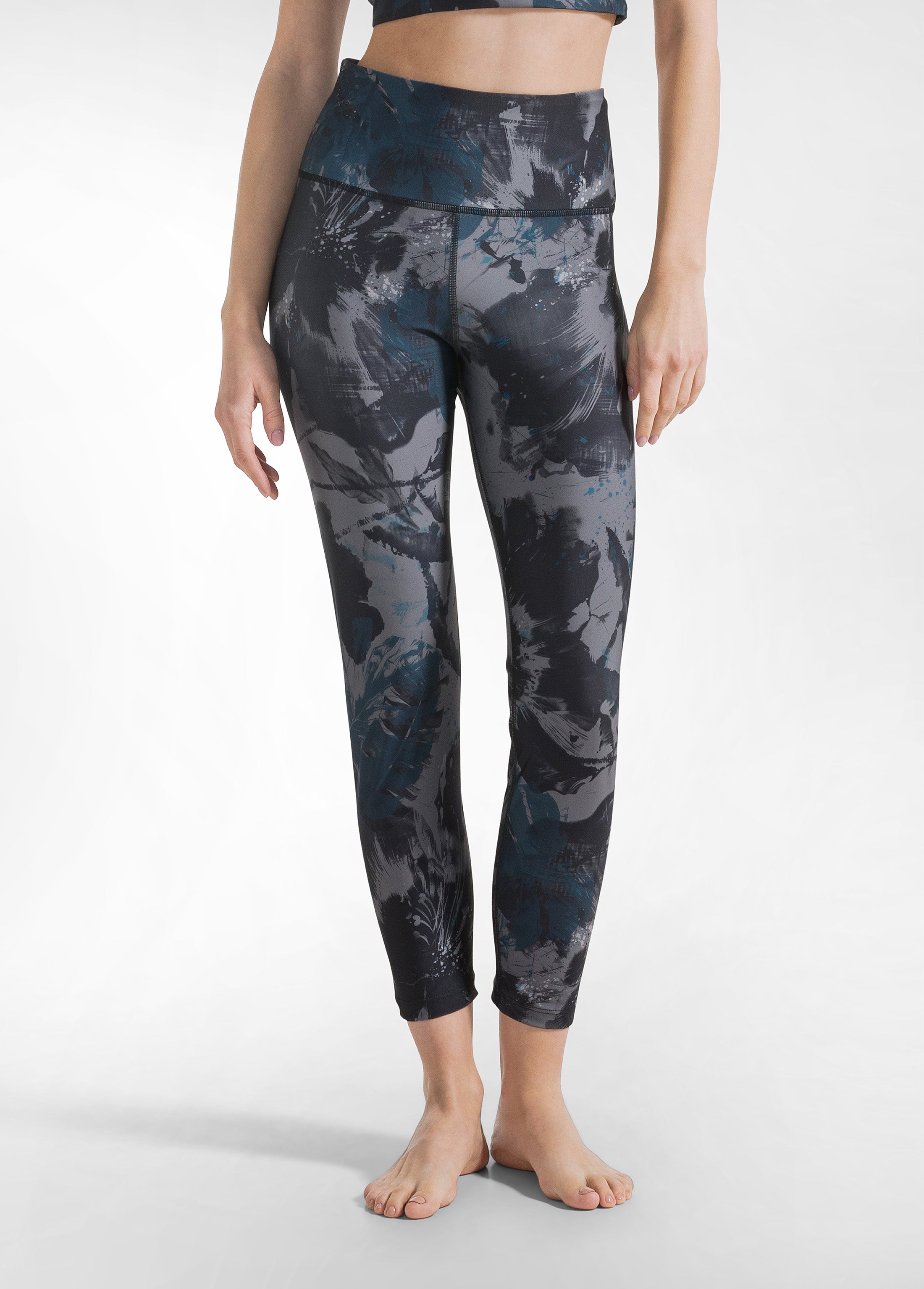 deha-leggings-in-microfibra-riciclata-stampata-blu image 2
