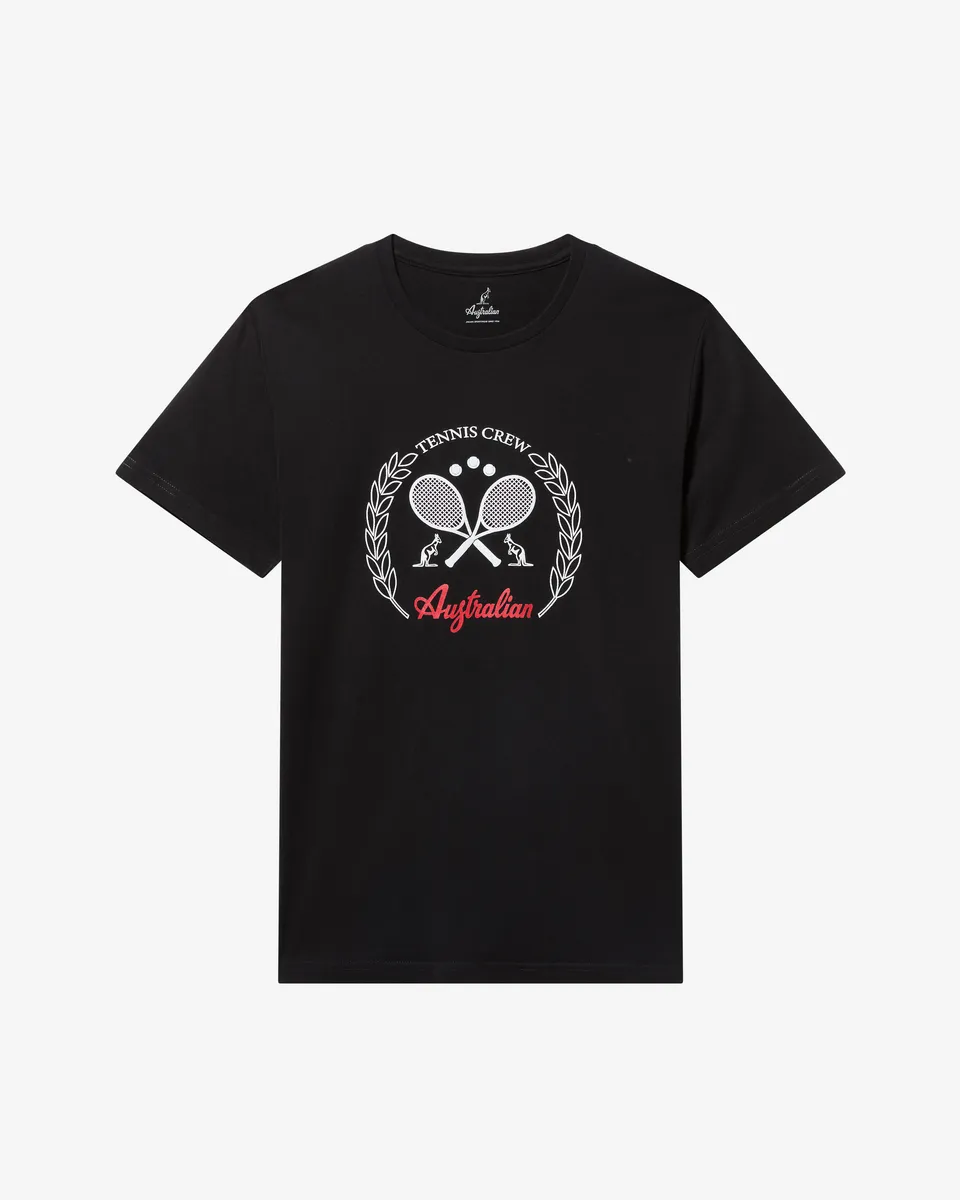 australian-tennis-crew-t-shirt-cotone-nero image 1