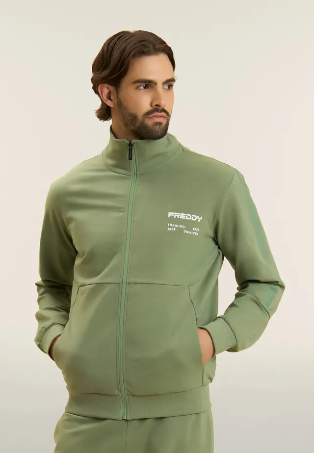 freddy-felpa-uomo-full-zip-con-cappuccio-dettagli-tono-su-tono image 1