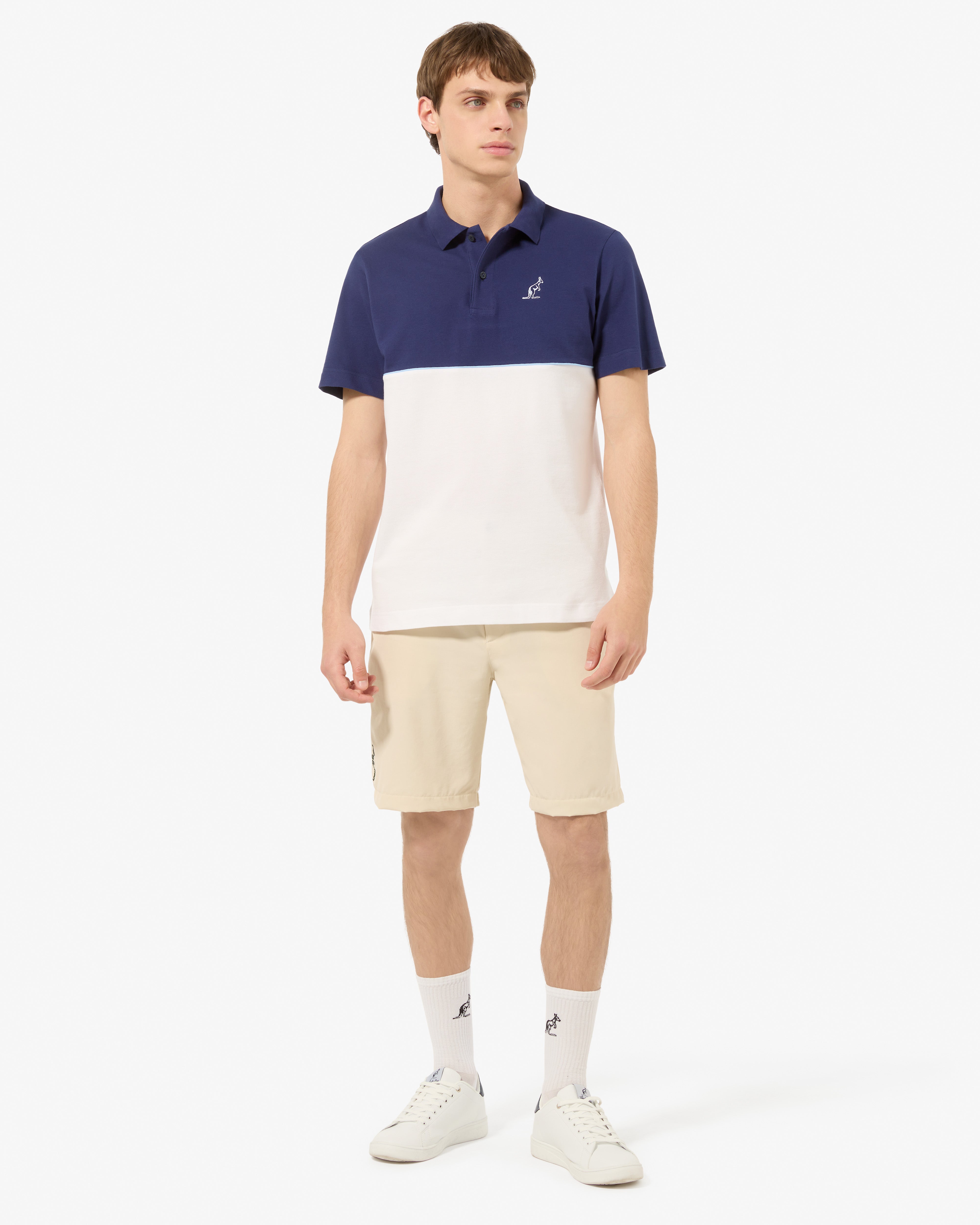 australian-vinyl-polo-uomo-in-piquet-elasticizzato-blu-cosmo-made-in-italy image 2