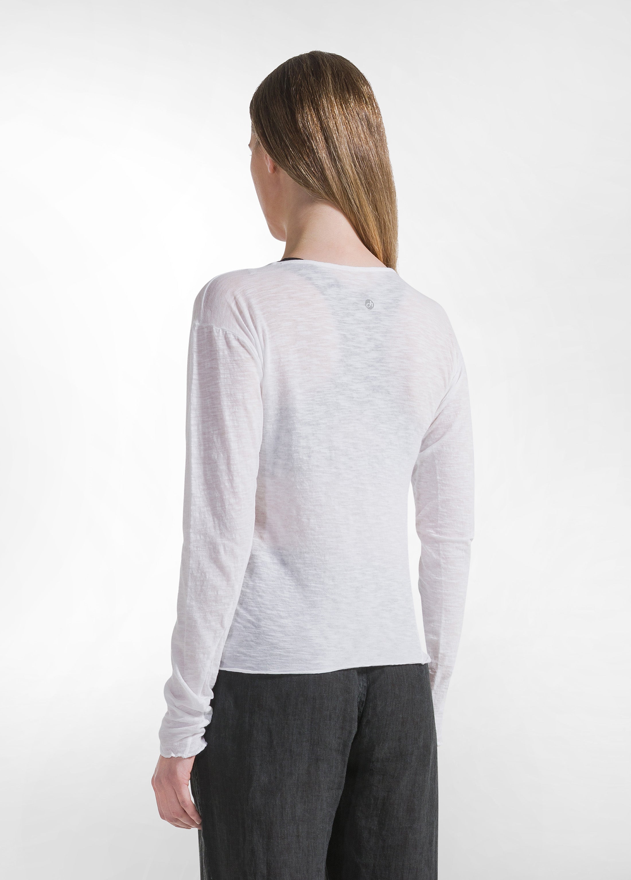 deha-d42670-t-shirt-slim-fit-in-cotone-slub-bianco image 2