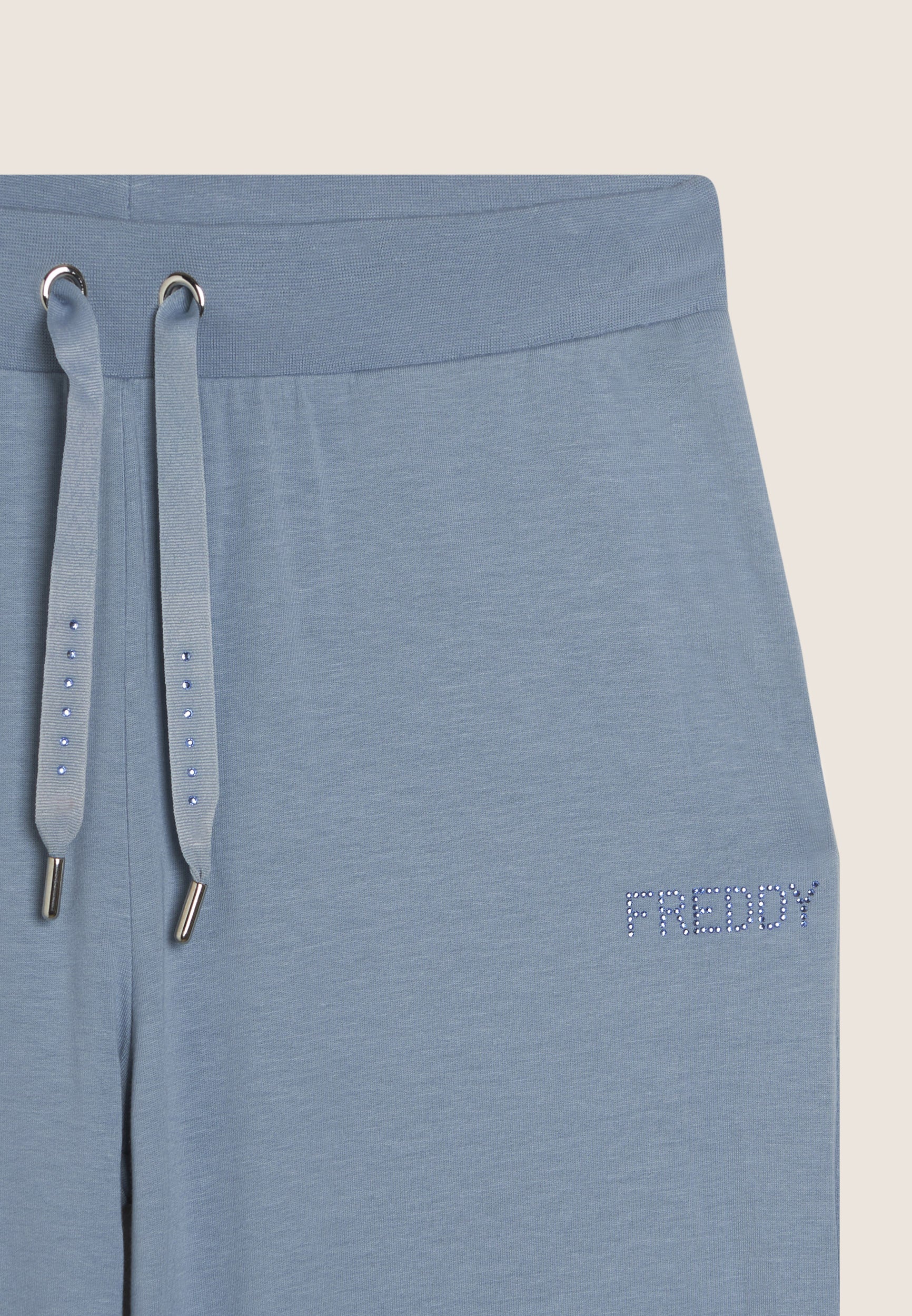 freddy-pantaloni-sportivi-wide-leg-con-strass-in-french-terry image 6