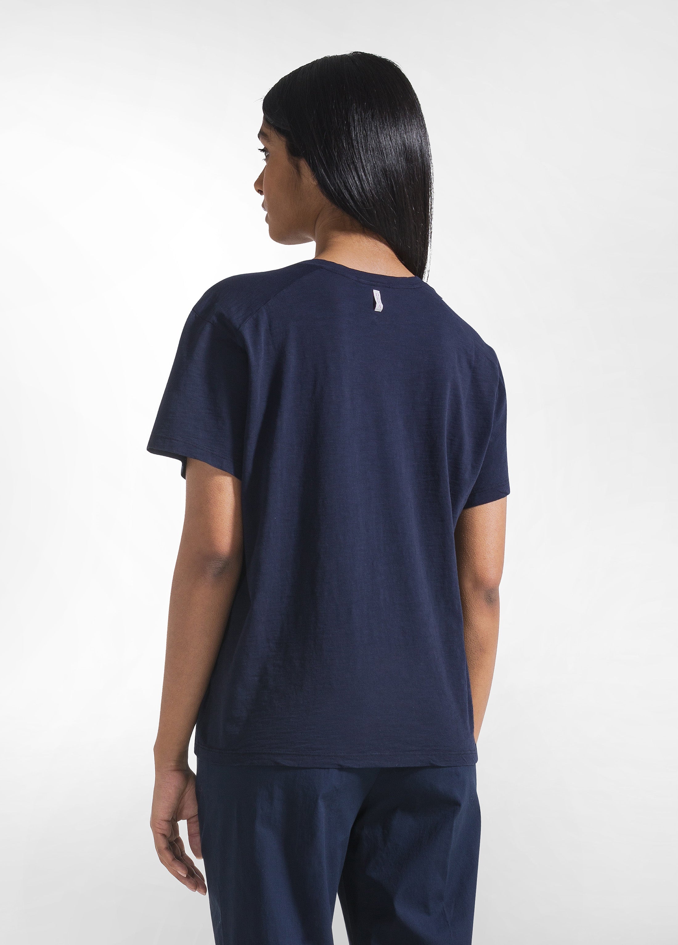 deha-t-shirt-flamm-scollo-ampio-blu-d42515 image 2