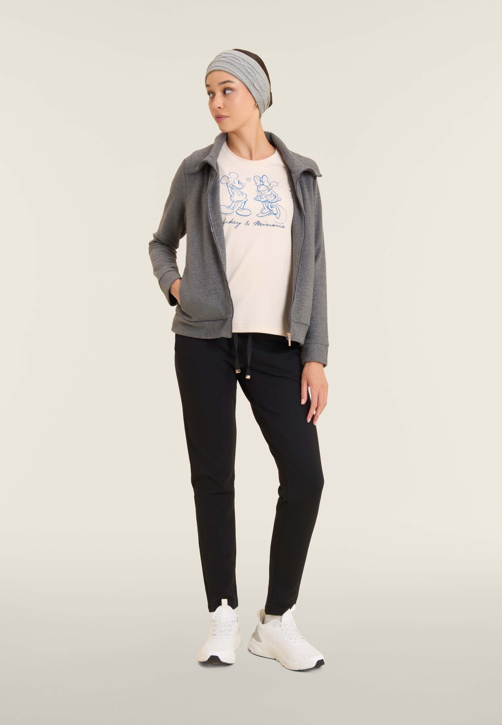 freddy-pantaloni-donna-dritti-in-felpa-garzata-modal-elasticizzata image 2