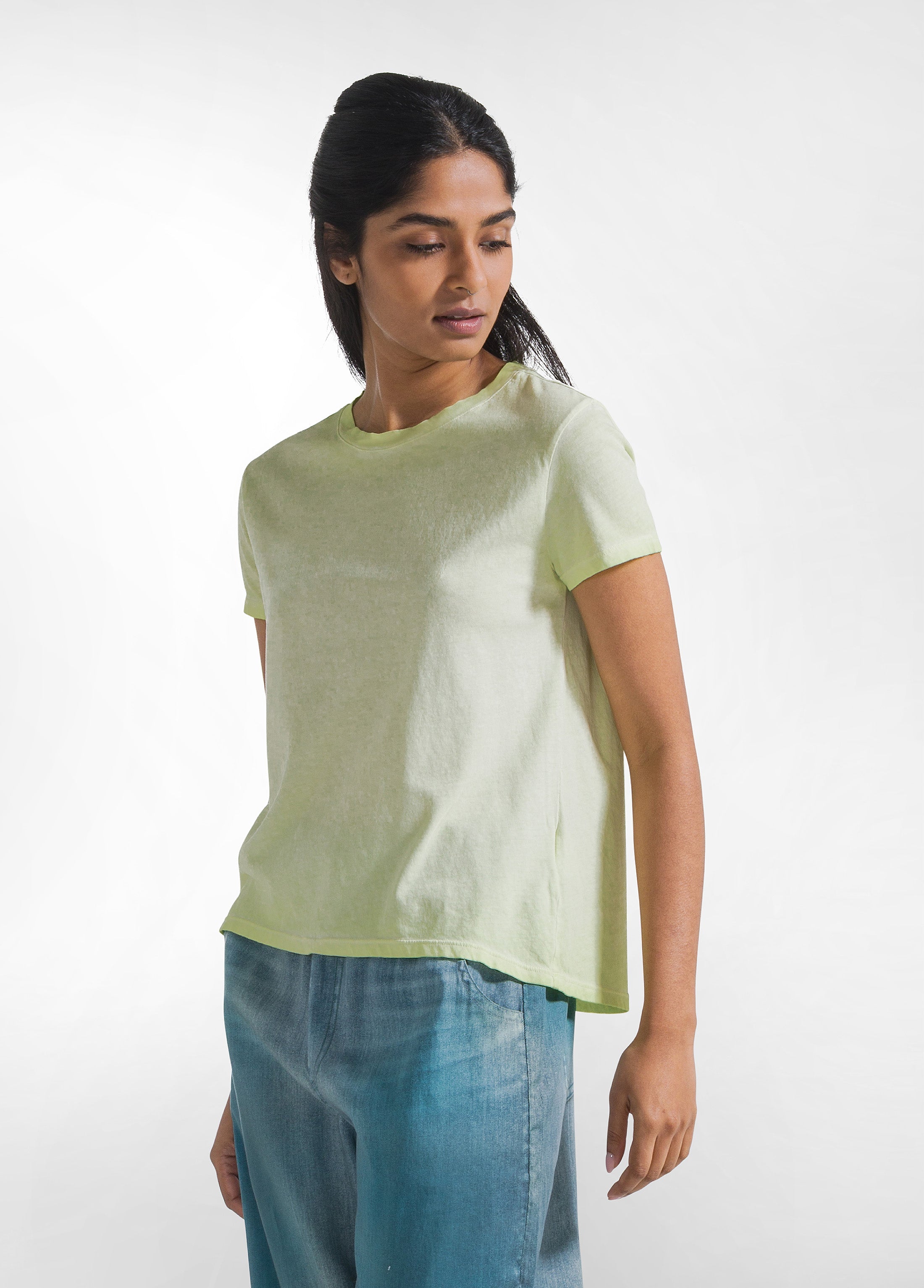 deha-d42780-t-shirt-gialla-effetto-sfumato-in-cotone-organico image 1