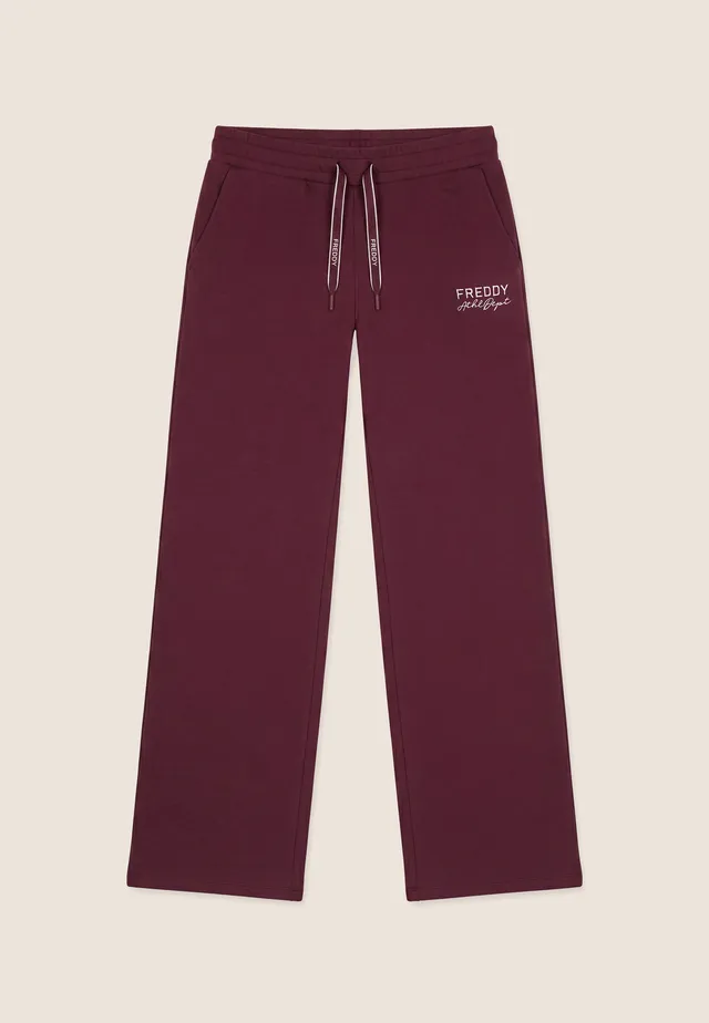 freddy-pantaloni-sportivi-donna-wide-leg-in-felpa-palazzo-full-length image 1