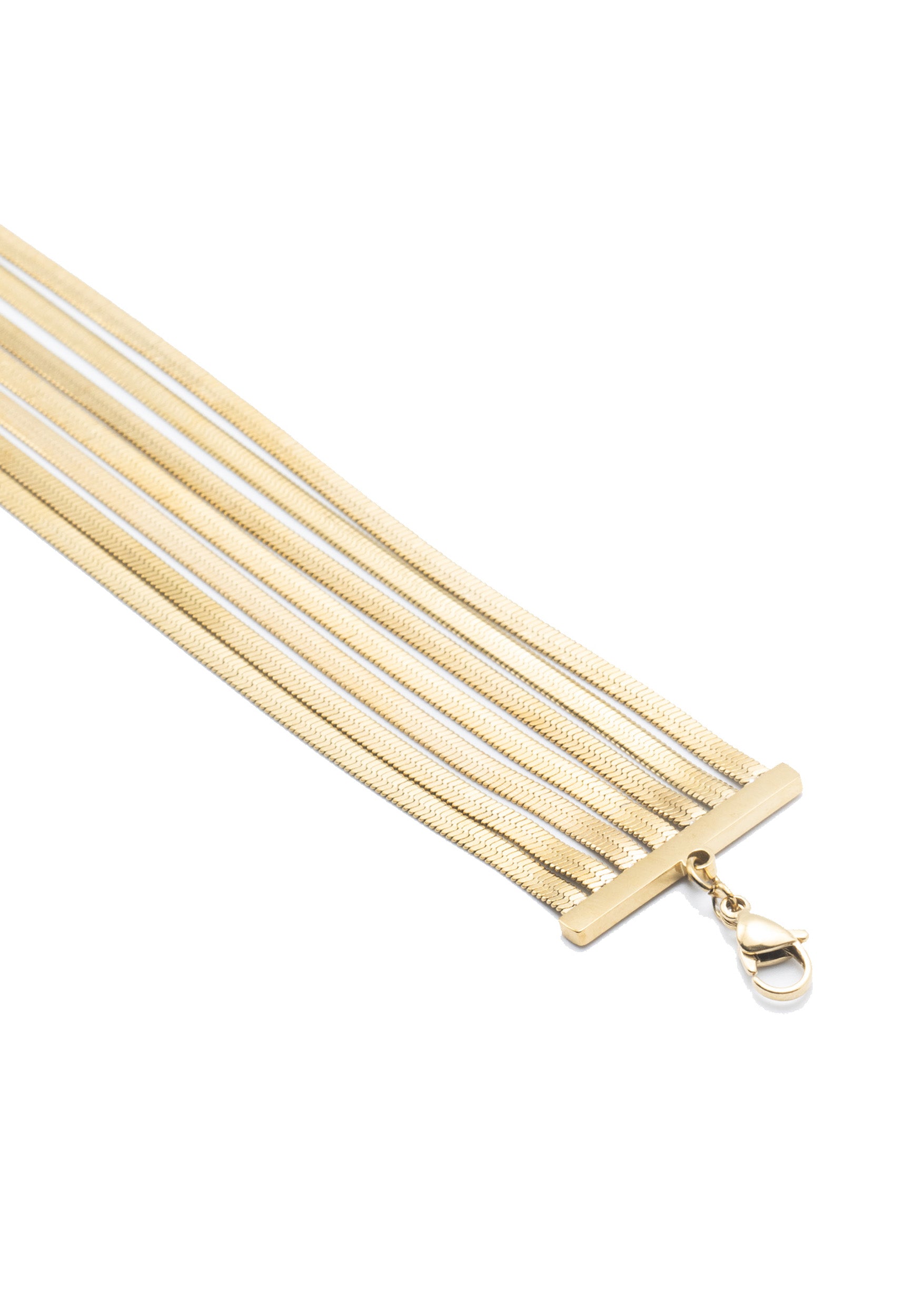 freddy-bracciale-multi-filo-acciaio-gold-catena-serpente image 2
