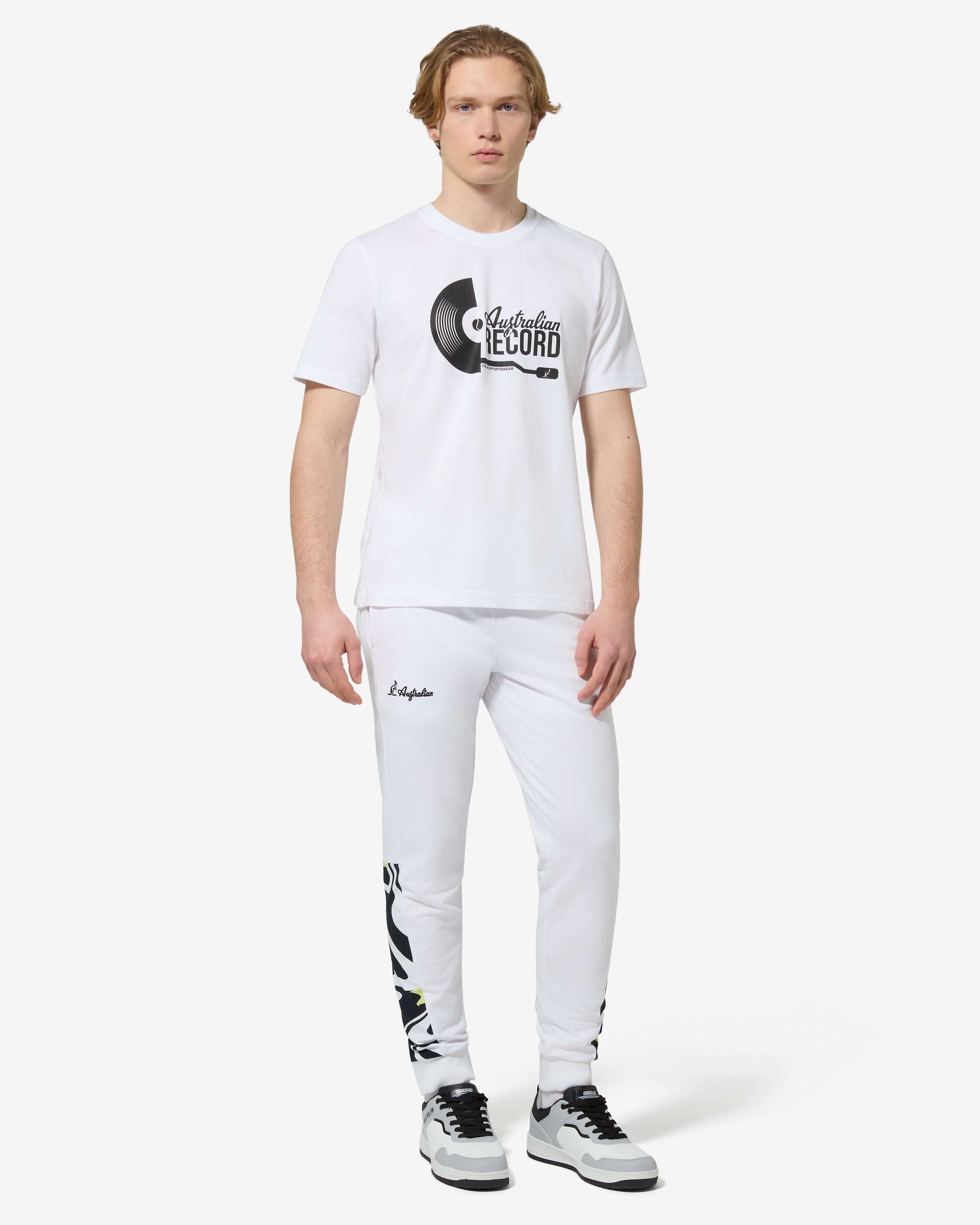 australian-record-t-shirt-cotone-bianco-regular-fit-made-in-italy image 2