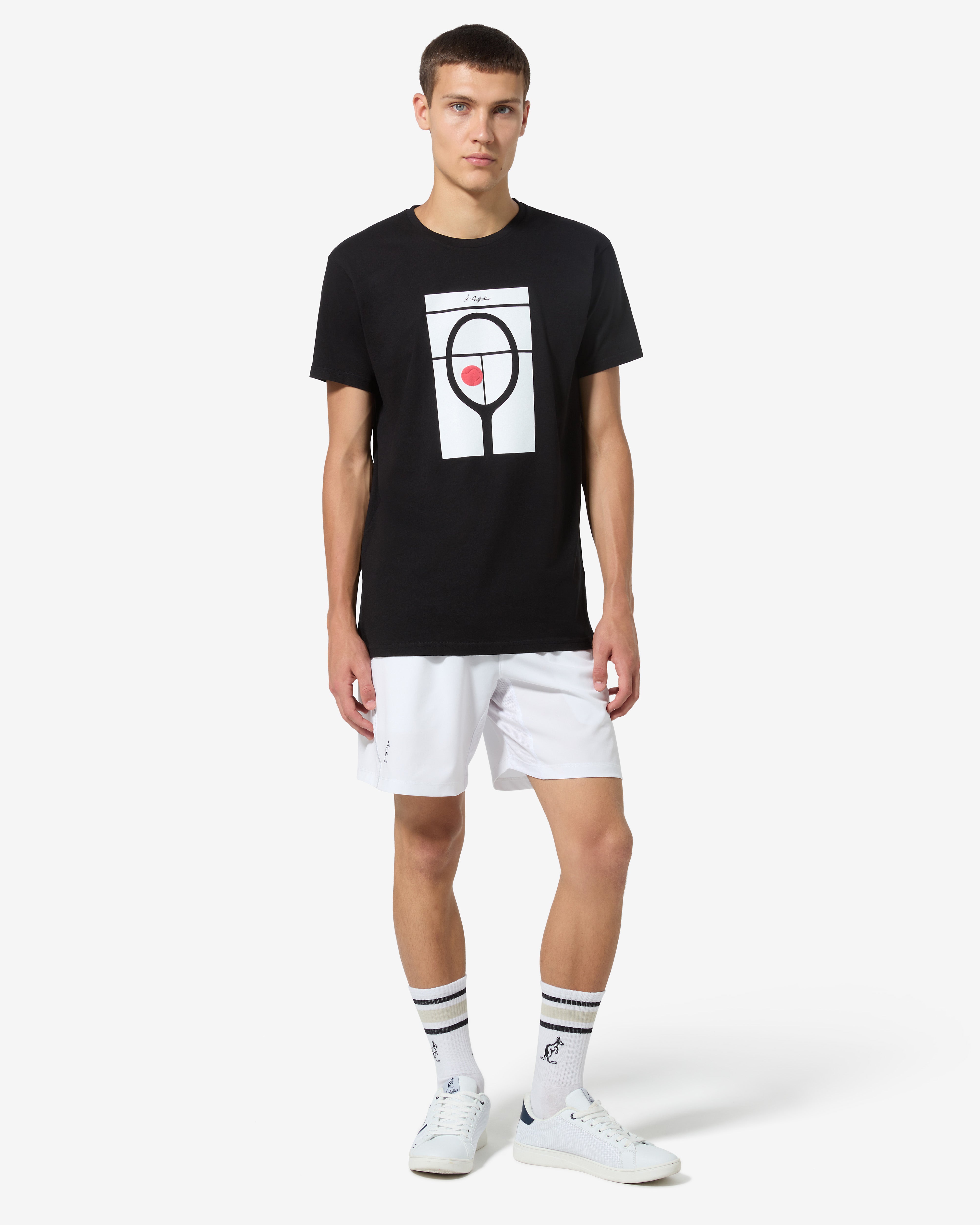 australian-racket-t-shirt-tennis-nera-in-cotone image 2