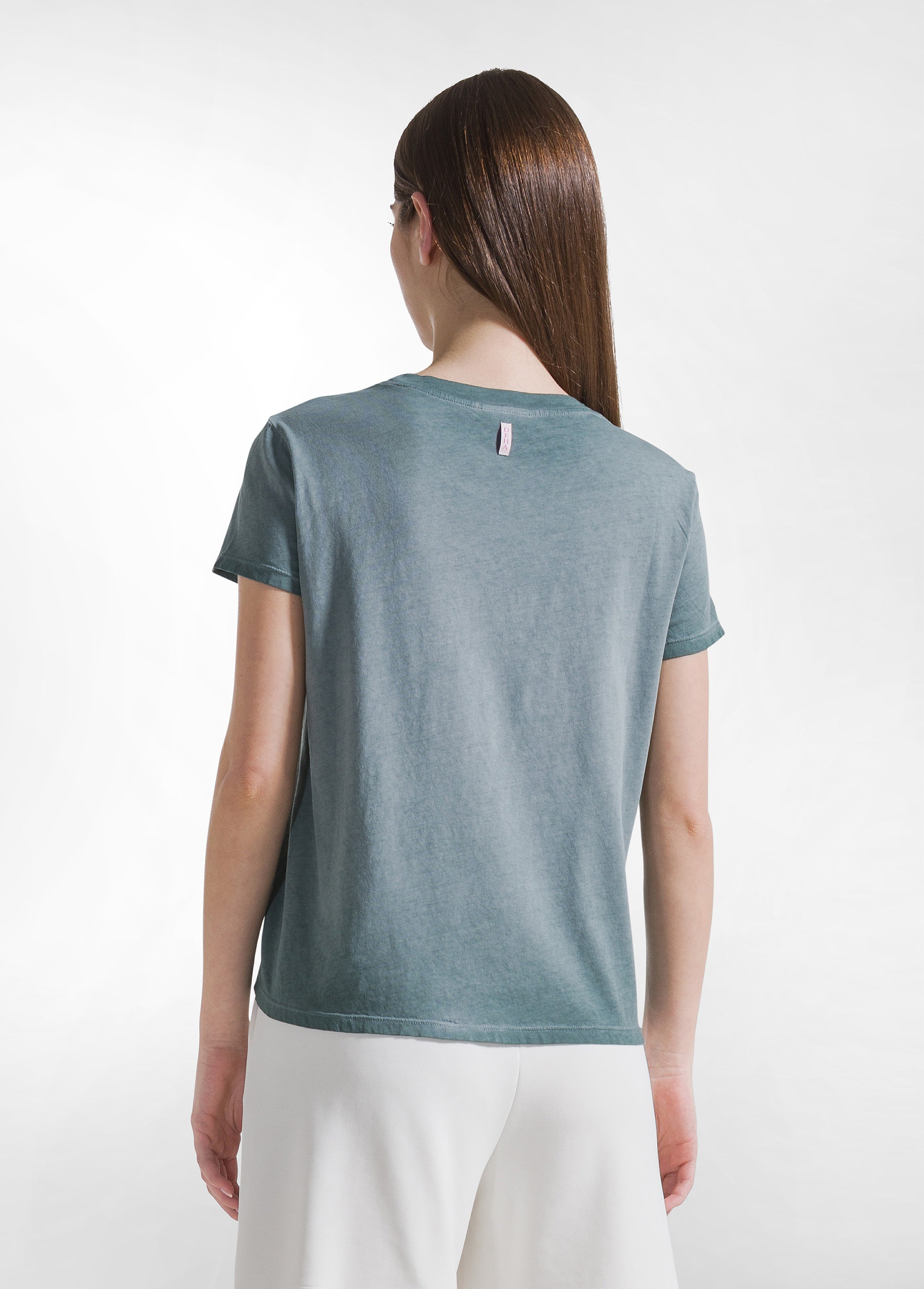 deha-t-shirt-effetto-sfumato-in-cotone-organico-verde image 2