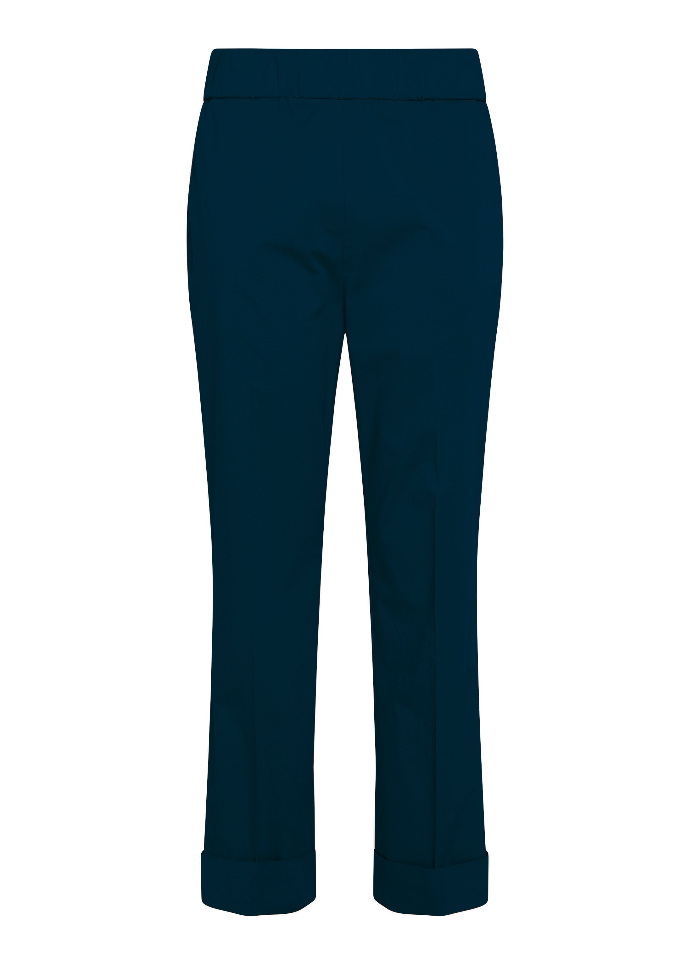 deha-d42557-pantaloni-dritti-in-popline-elasticizzato-blu image 5