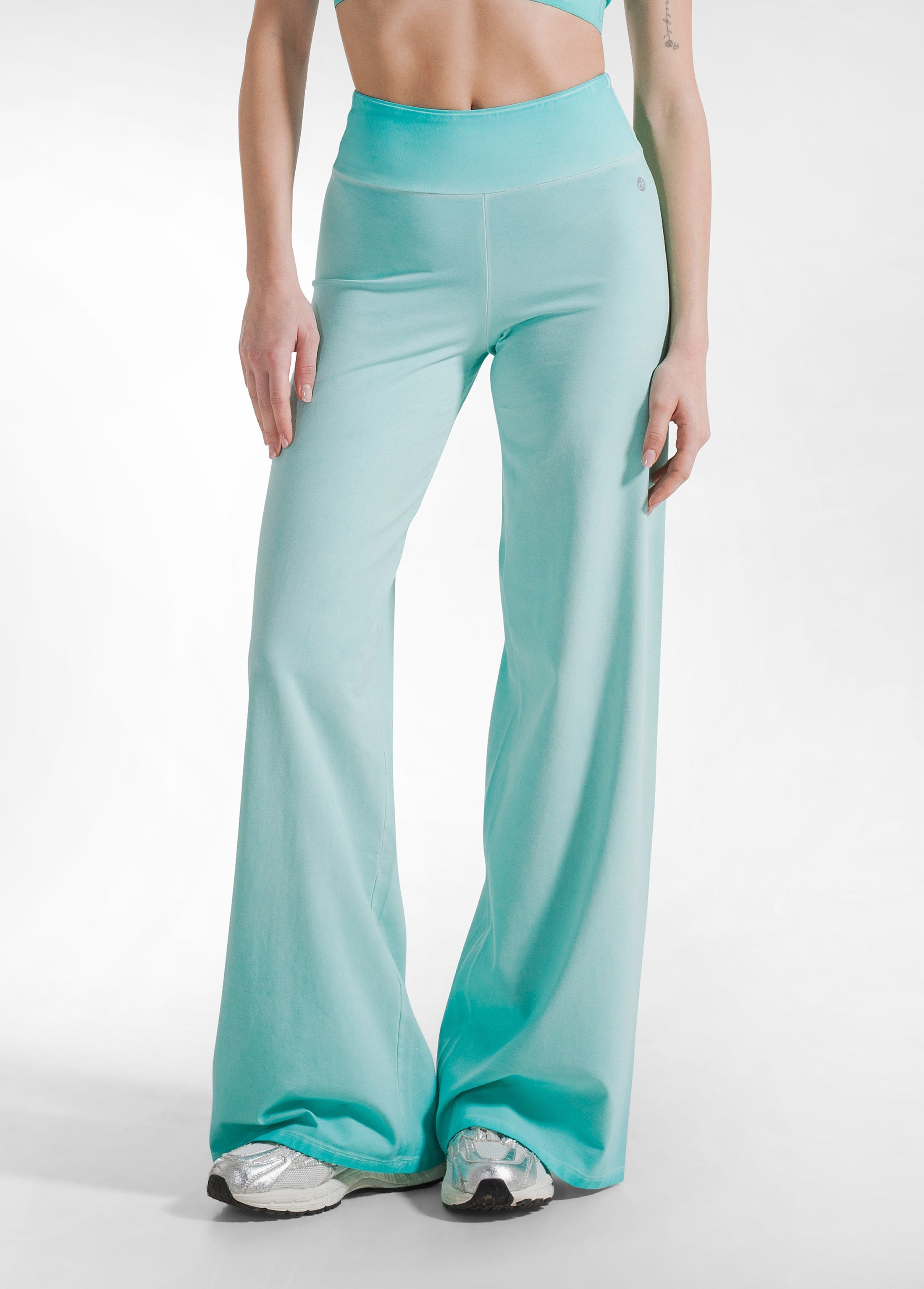 deha-set-top-e-pantaloni-ampi-effetto-fade-verde image 6