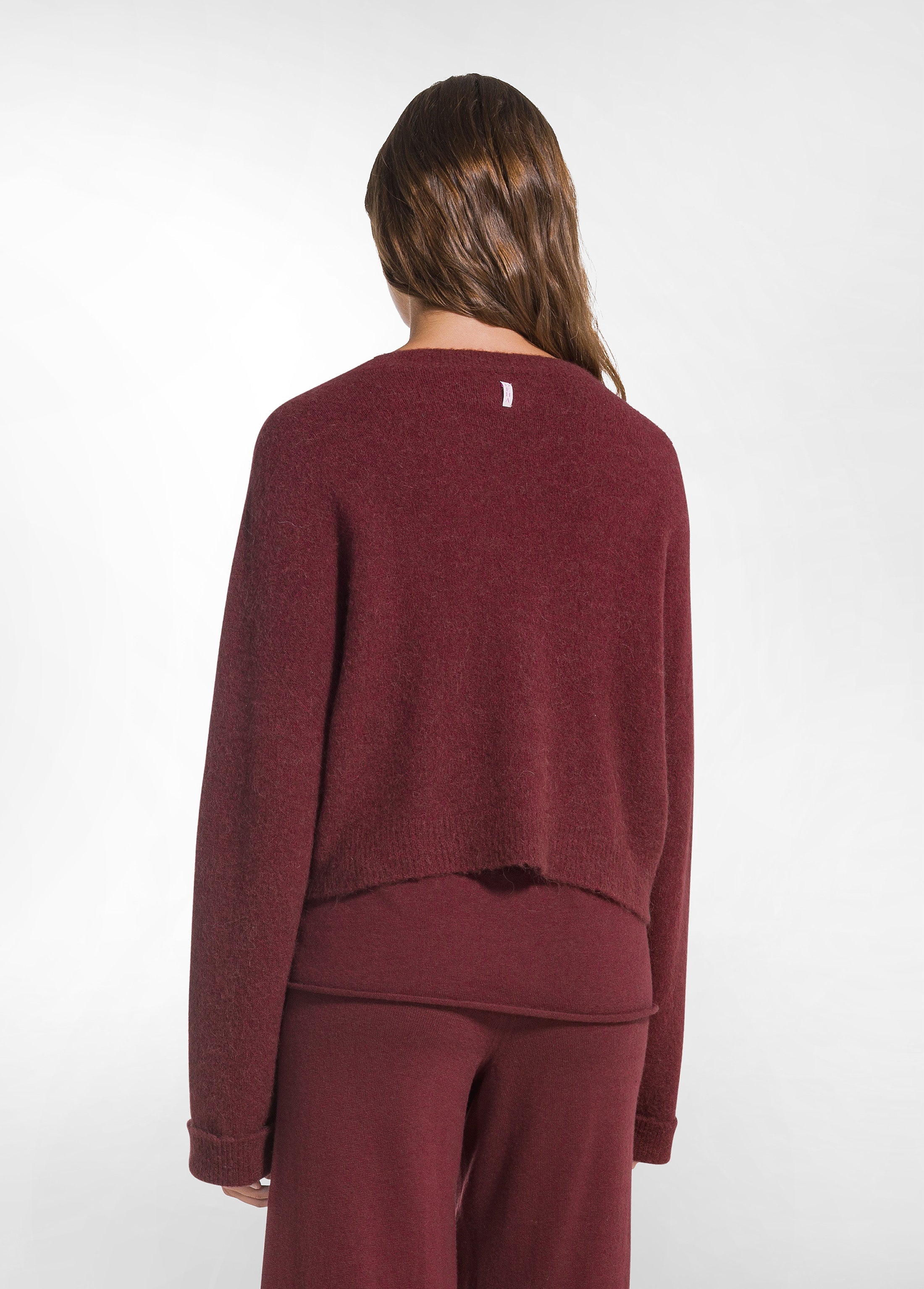 deha-maglione-in-alpaca-a-trecce-rosso-d52720 image 2