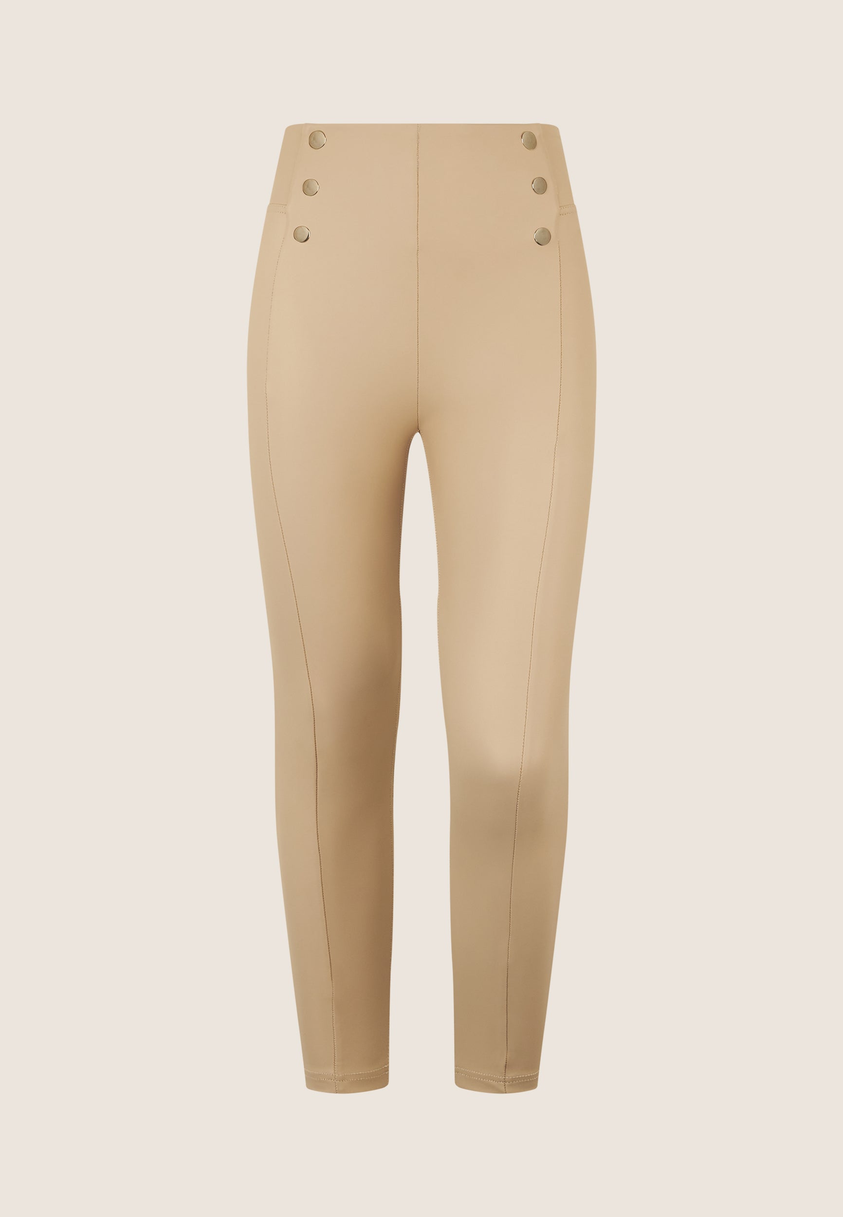 freddy-wr-up-pantaloni-donna-7-8-similpelle-vita-alta-con-bottoni-oro image 6