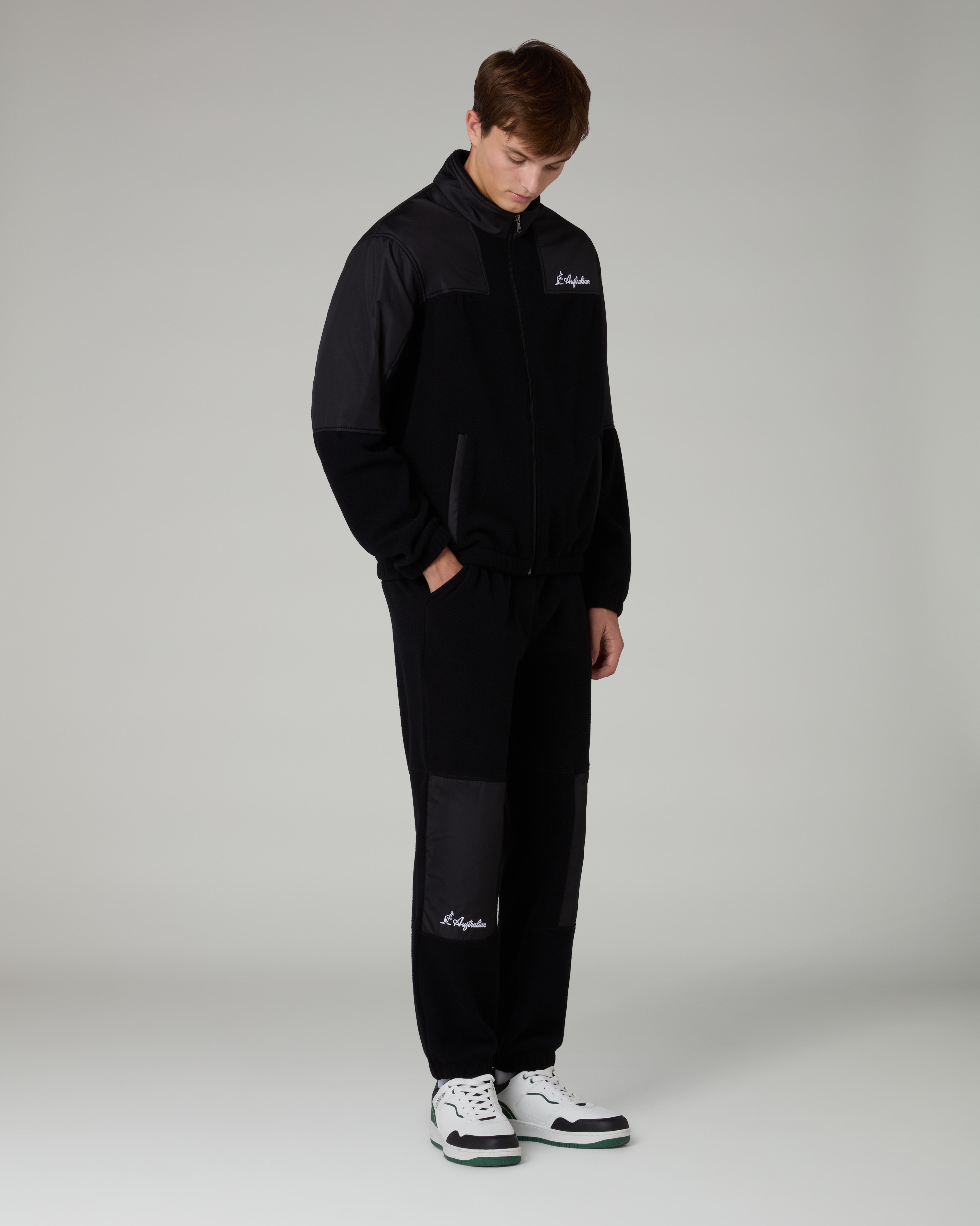 australian-color-block-track-pant-nero-pantalone-pile-sportswear image 2