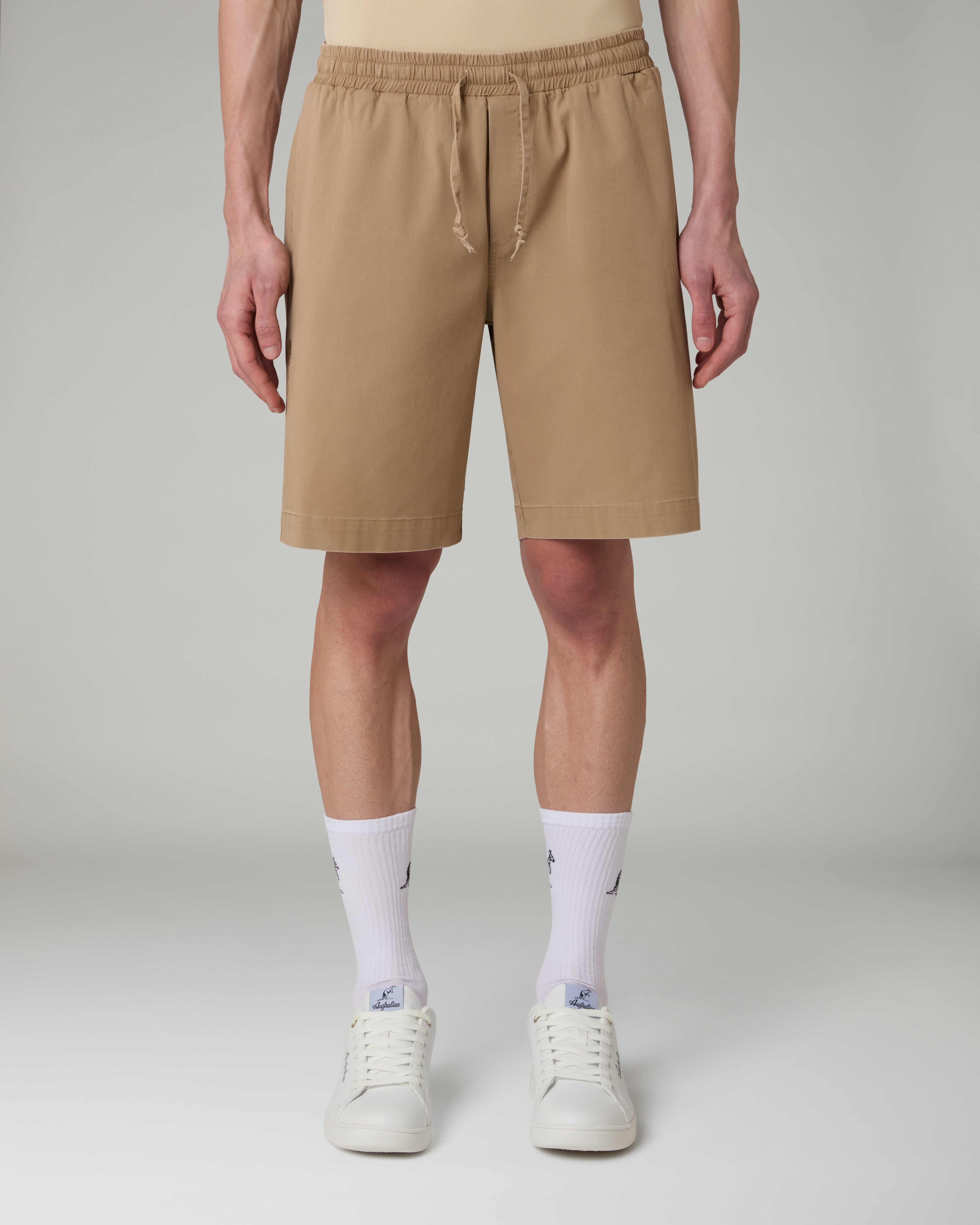 australian-doric-twill-short-caramello-in-cotone image 1