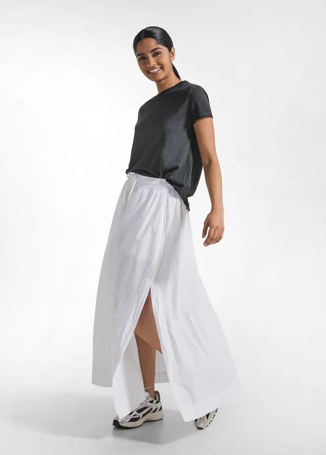 deha-d42725-gonna-maxi-in-popeline-effetto-parachute-bianco image 1