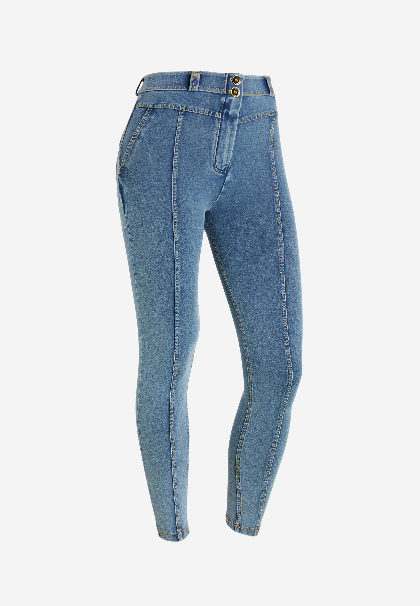 freddy-jeggings-wr-up-vita-alta-superskinny-effetto-denim-con-inserti image 6