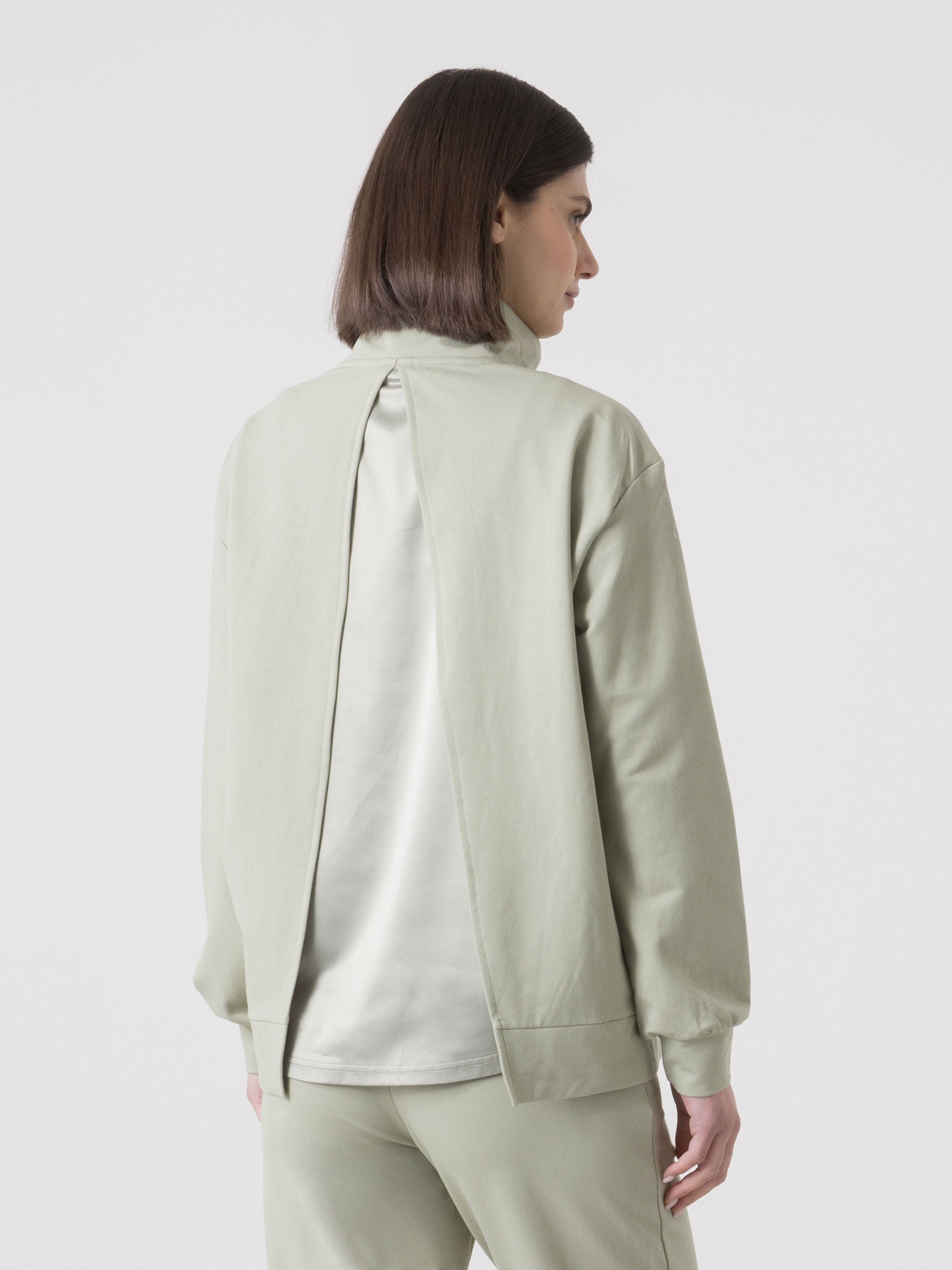 dimensione-danza-felpa-donna-full-zip-over-fit-in-modal-con-collo-alto image 8
