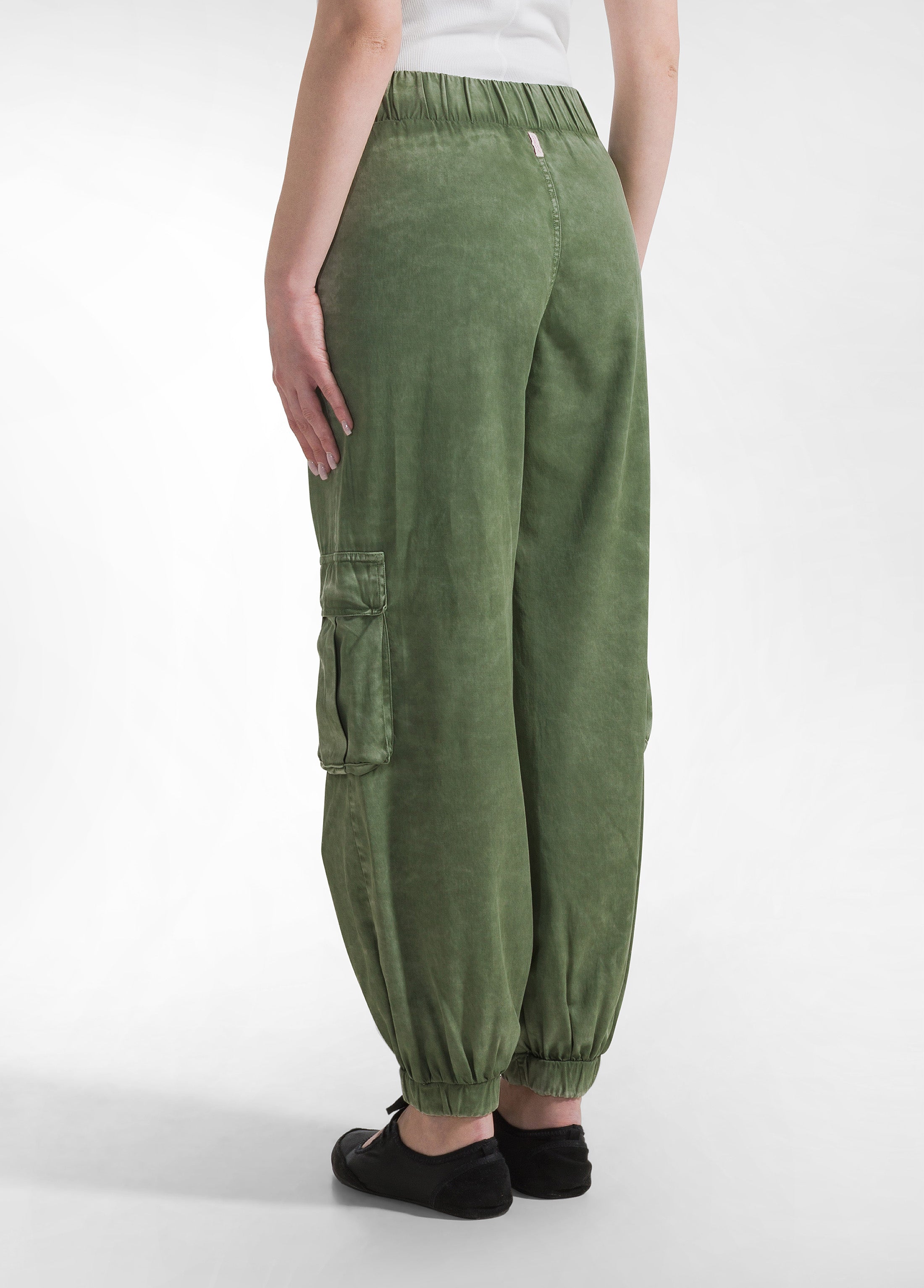 deha-pantalone-cargo-in-twill-effetto-sfumato-verde image 2