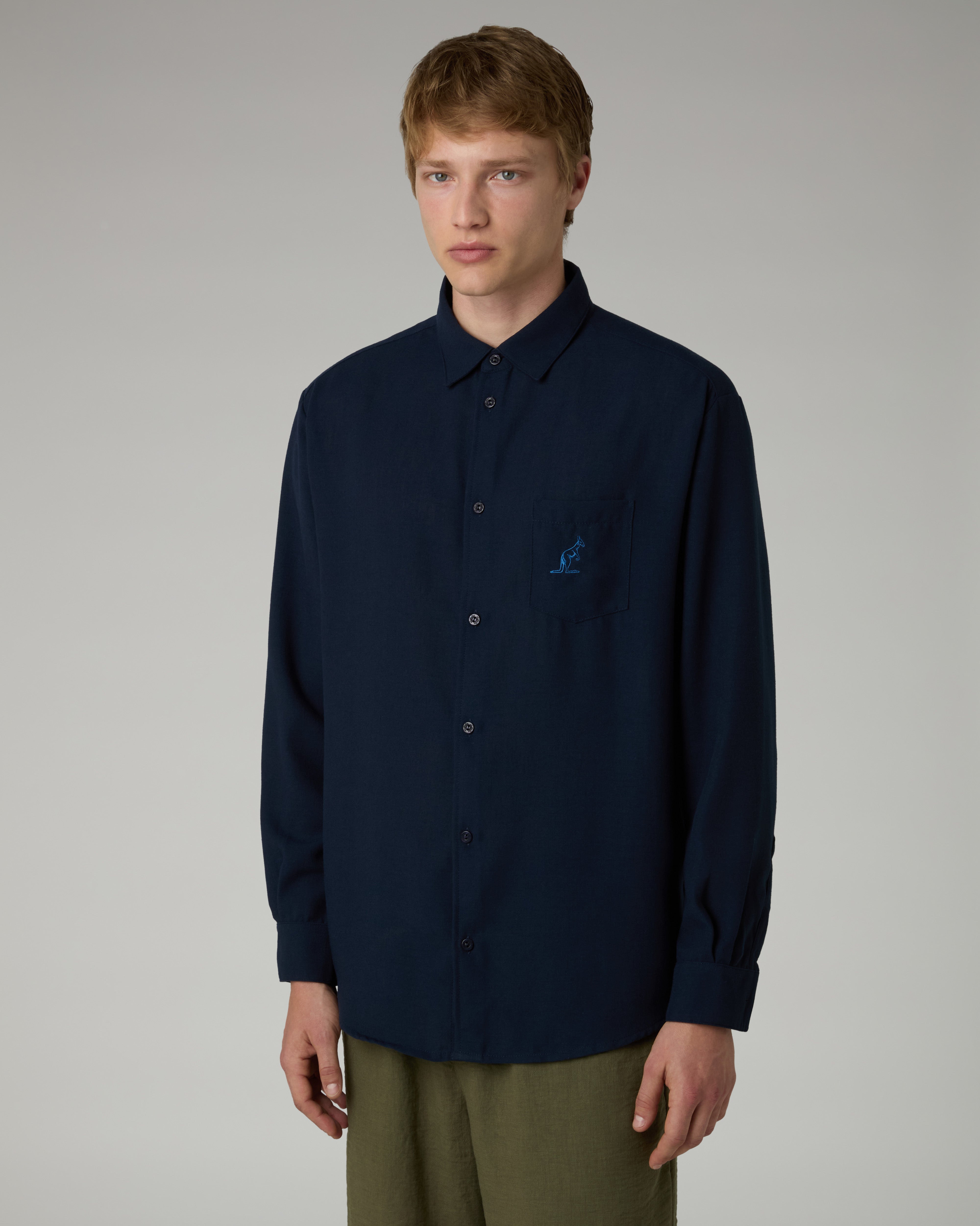 australian-doric-long-sleeve-shirt-camicia-eclipse-blue-manica-lunga image 1