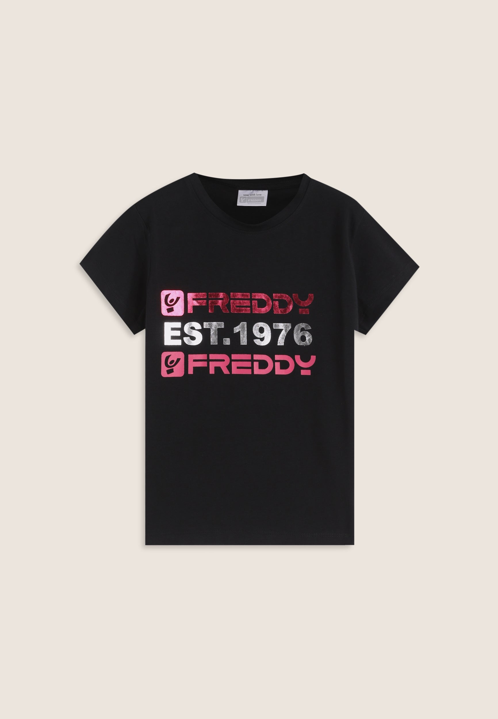 freddy-t-shirt-bambina-regular-fit-con-maxi-stampa-est-1976 image 1