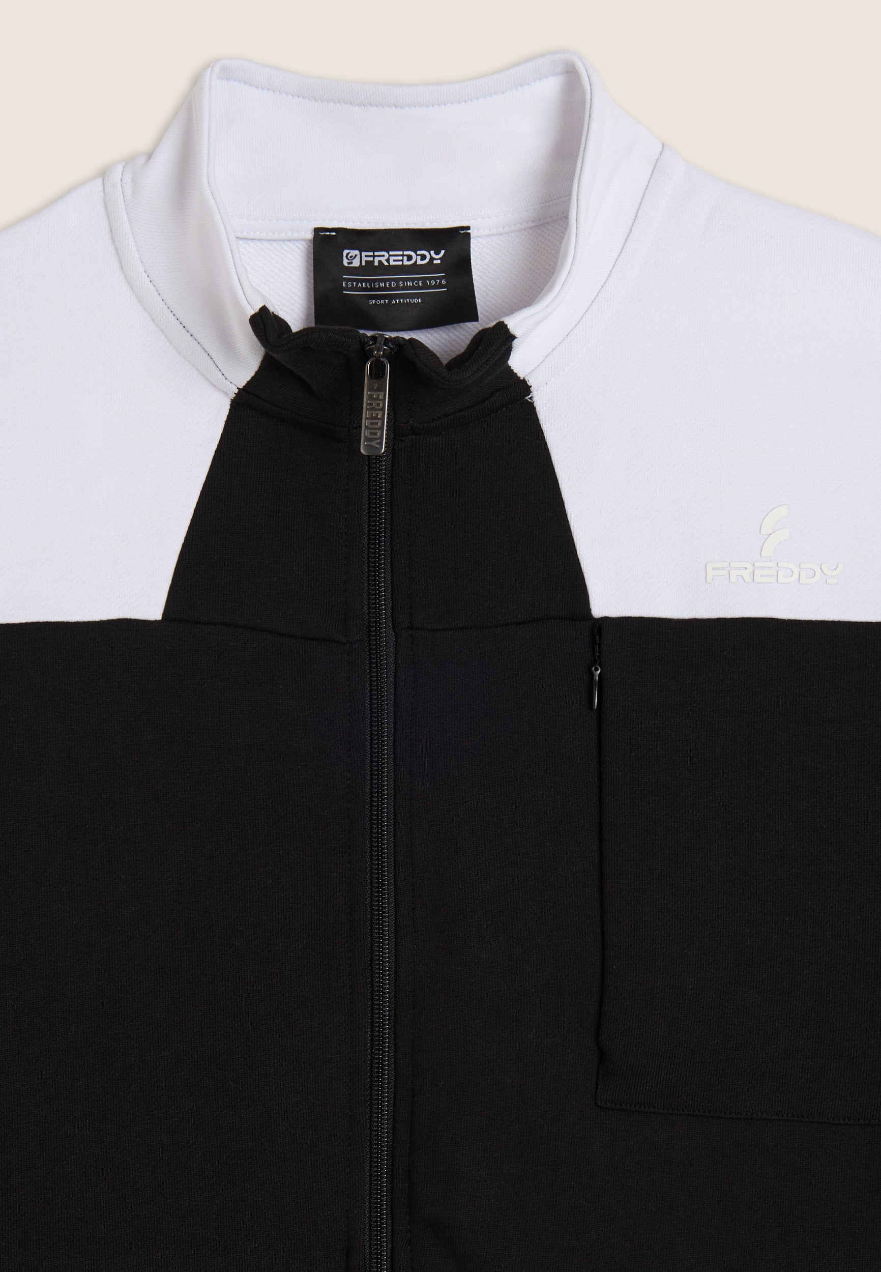 freddy-felpa-zip-collo-alto-blocchi-colore-100-cotone image 3