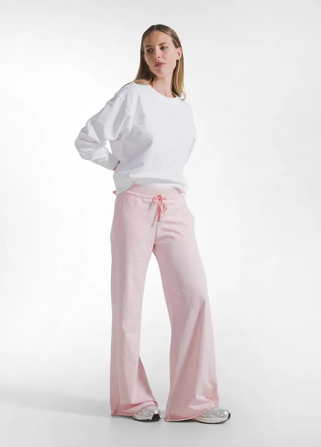 deha-pantaloni-ampi-jersey-effetto-fade-rosa image 1