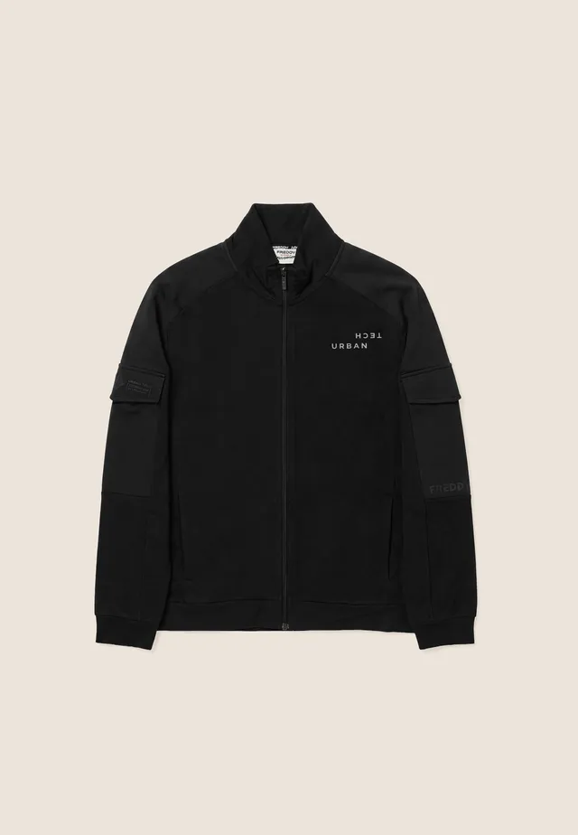 freddy-felpa-uomo-in-tessuto-tecnico-con-zip-e-collo-alto image 1