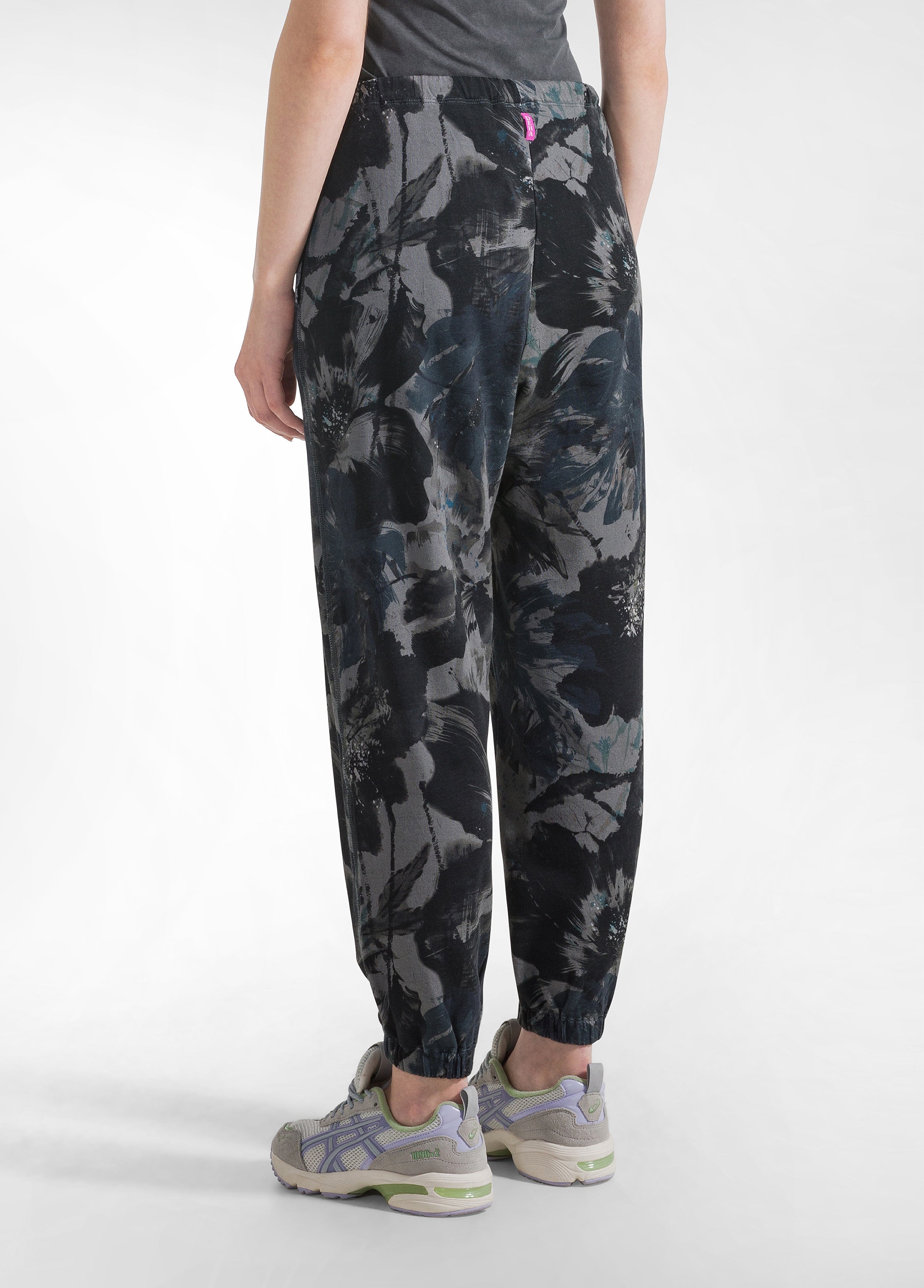 deha-pantalone-in-felpa-stampa-flower-blu-pantaloni-cotone-leisurewear image 3