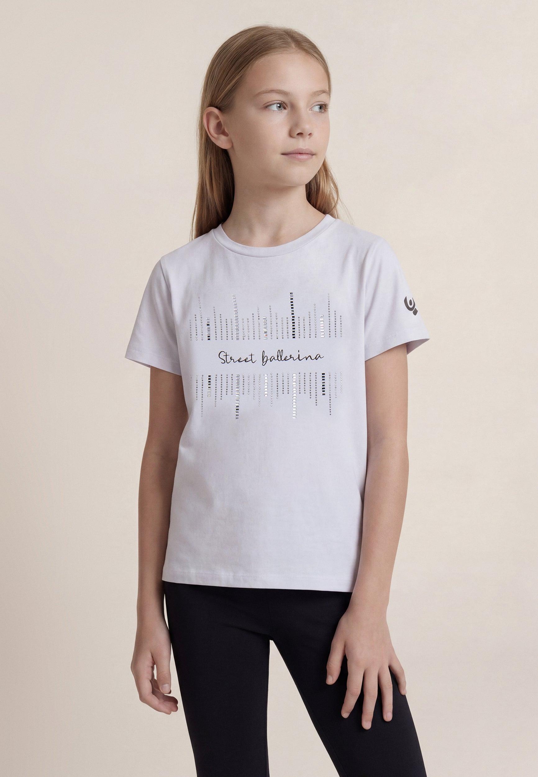 freddy-t-shirt-bambina-street-ballerina-con-strass-in-jersey image 1