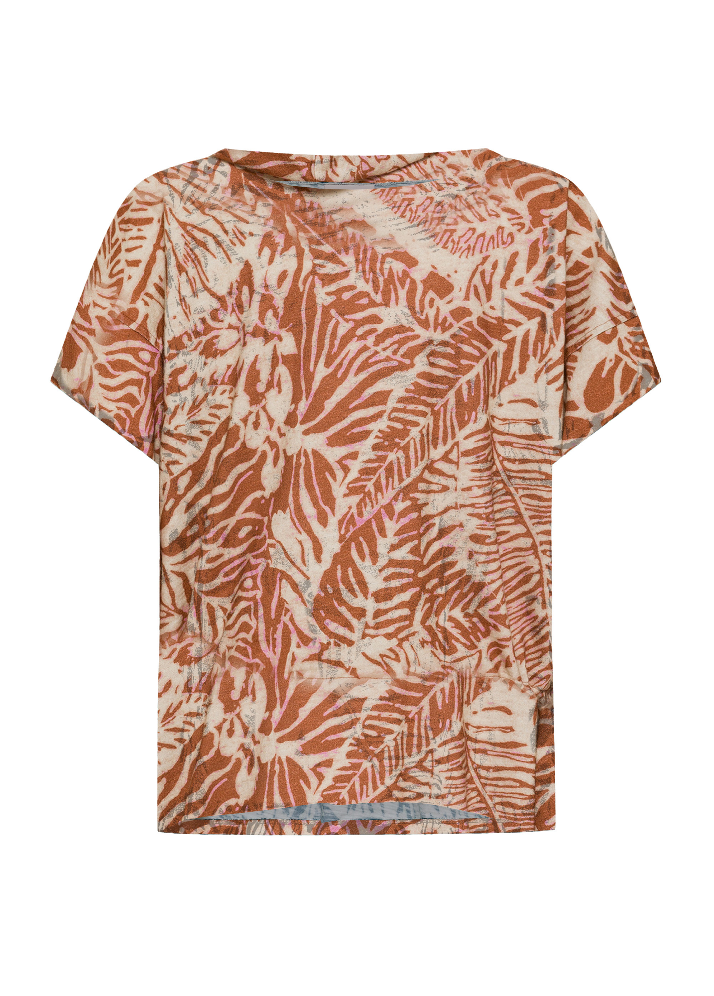 deha-d22430-t-shirt-stampata-all-over-marrone-effetto-washed image 1