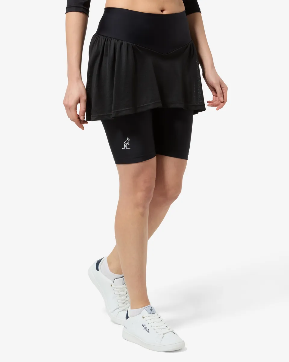 australian-compressive-cut-short-short-tennis-nero-effetto-shape-con-gonnellino image 1